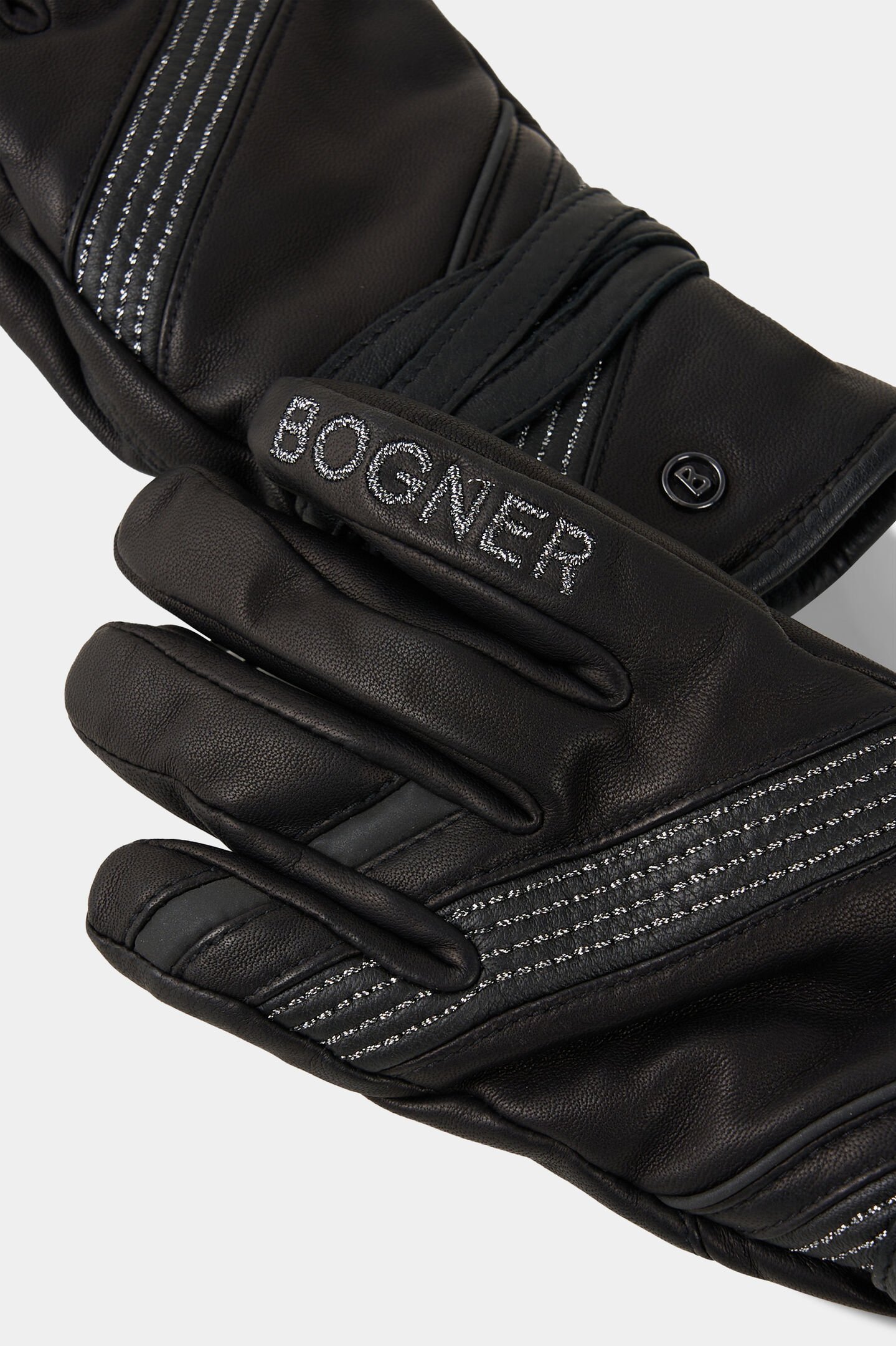 Leder-Handschuhe Sanna Schwarz