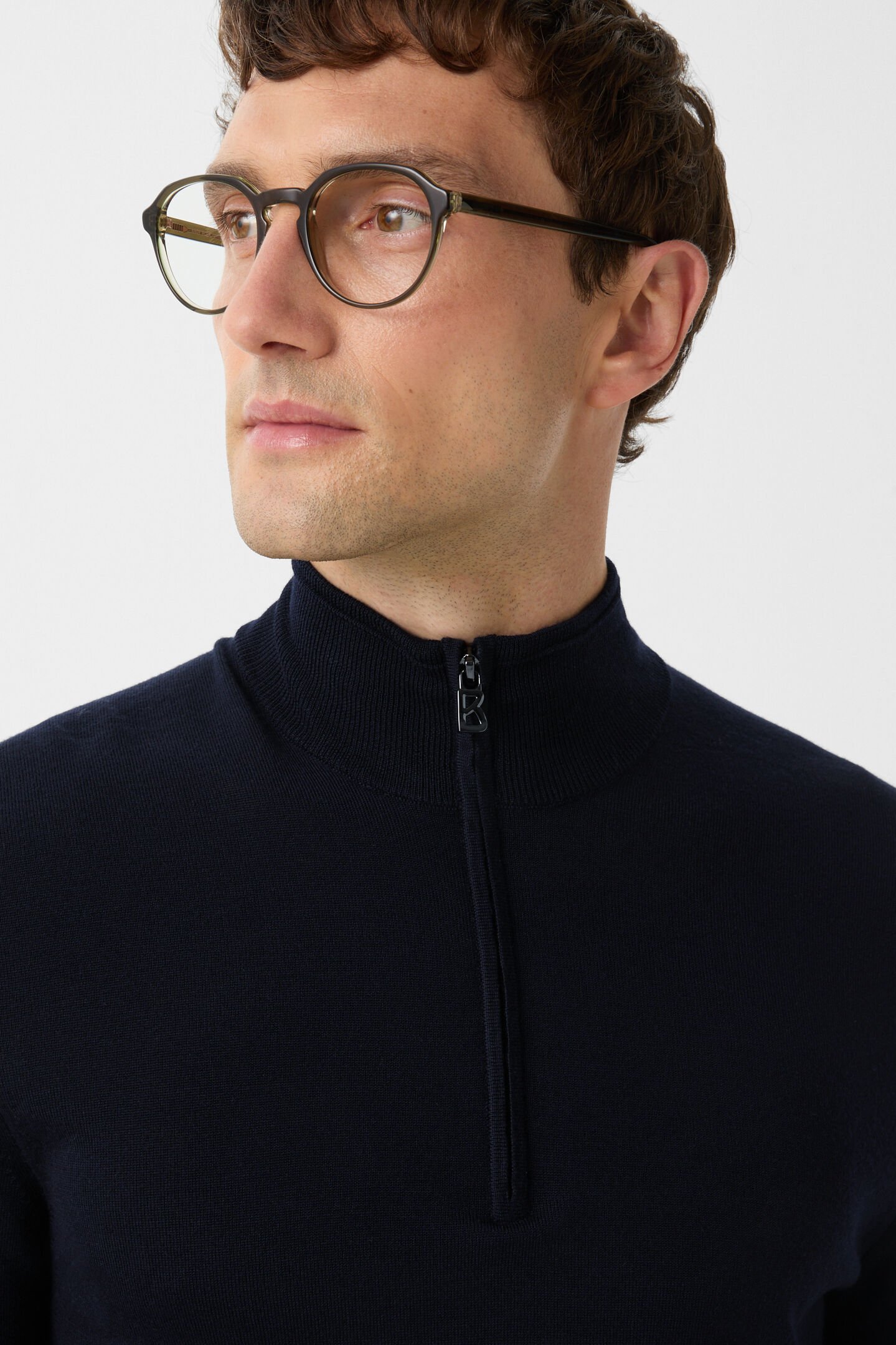 Ouri fine knit troyer Navy blue