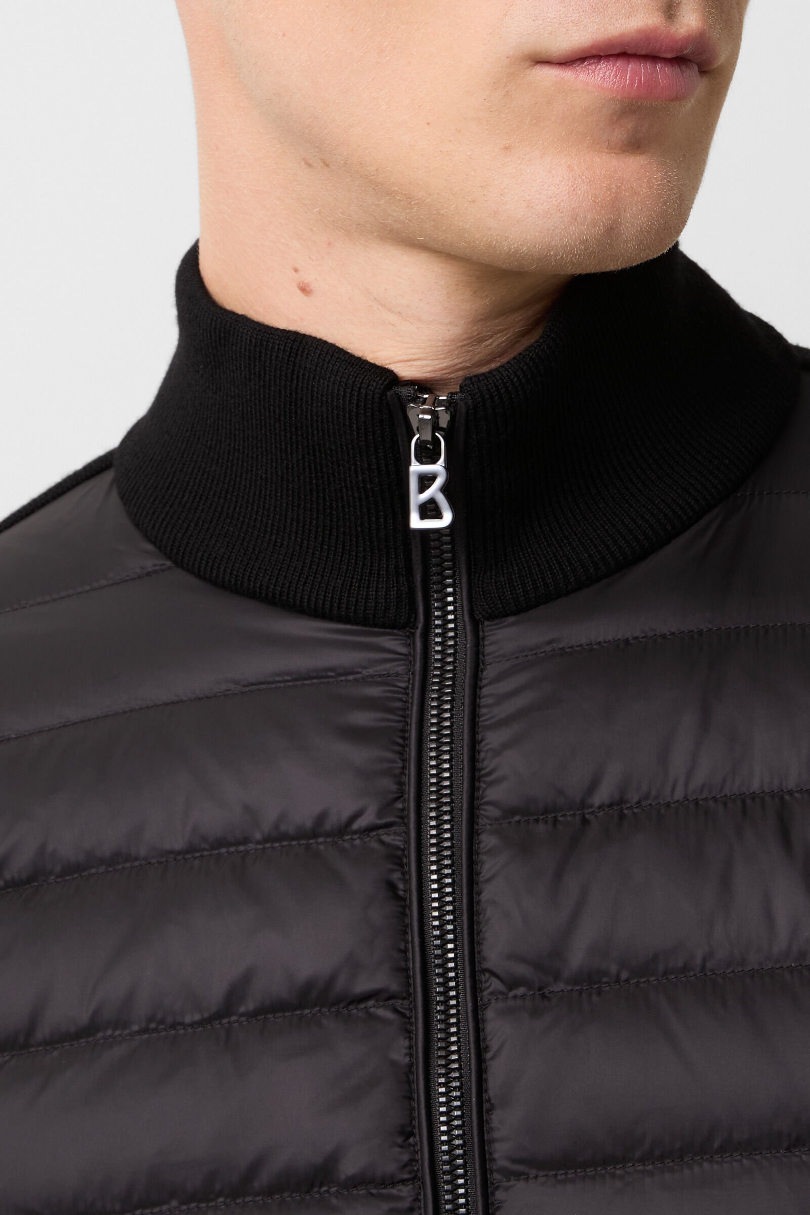 Zisco hybrid knit jacket Black