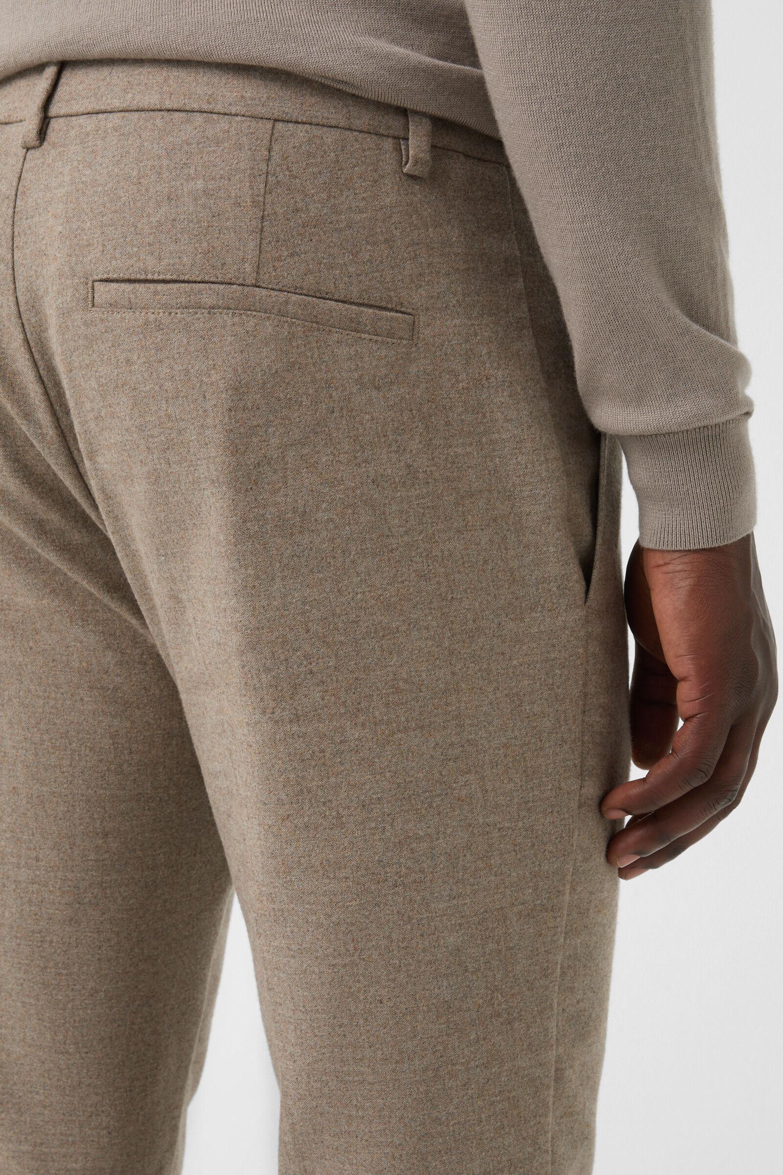 Flannel trousers Riley Business Greige