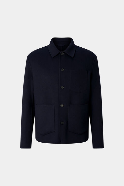 Doubleface-Woll-Hemdjacke Mirco Navy
