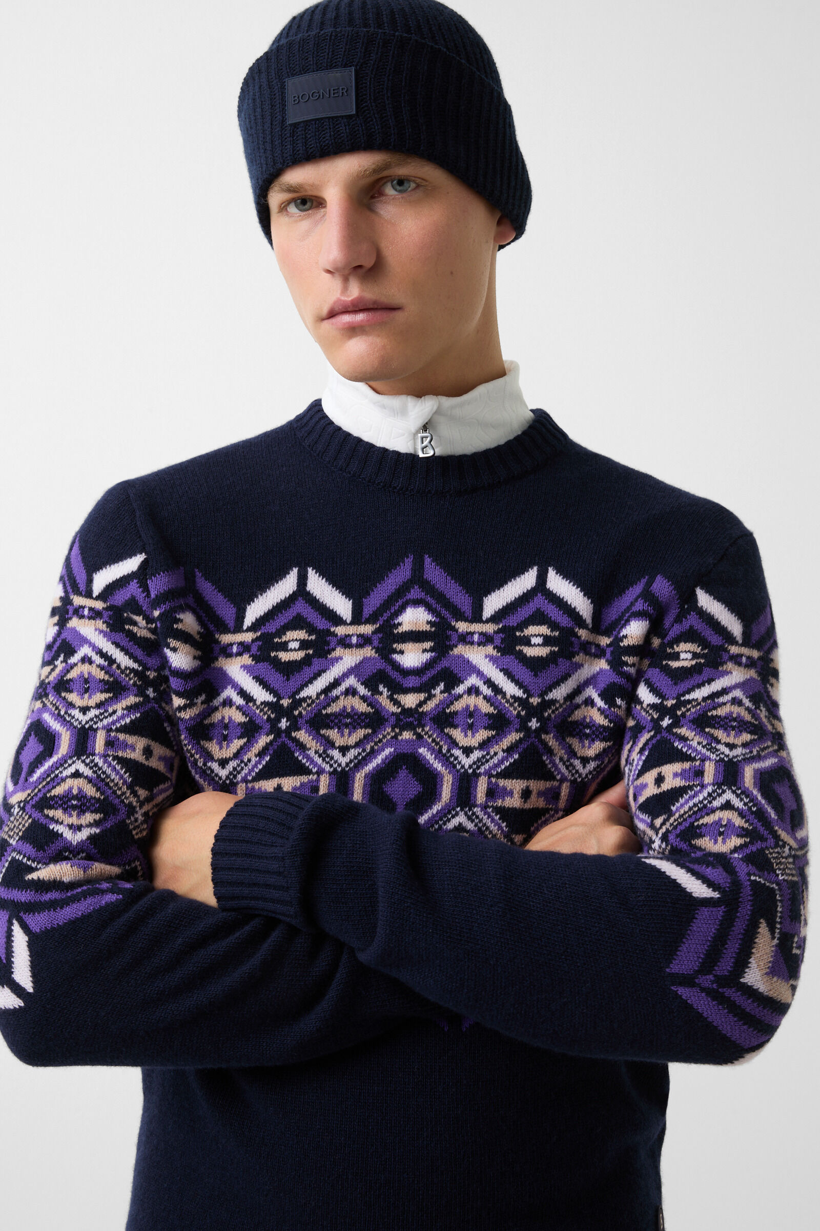 Norwegian jumper Luci Navy blue/purple
