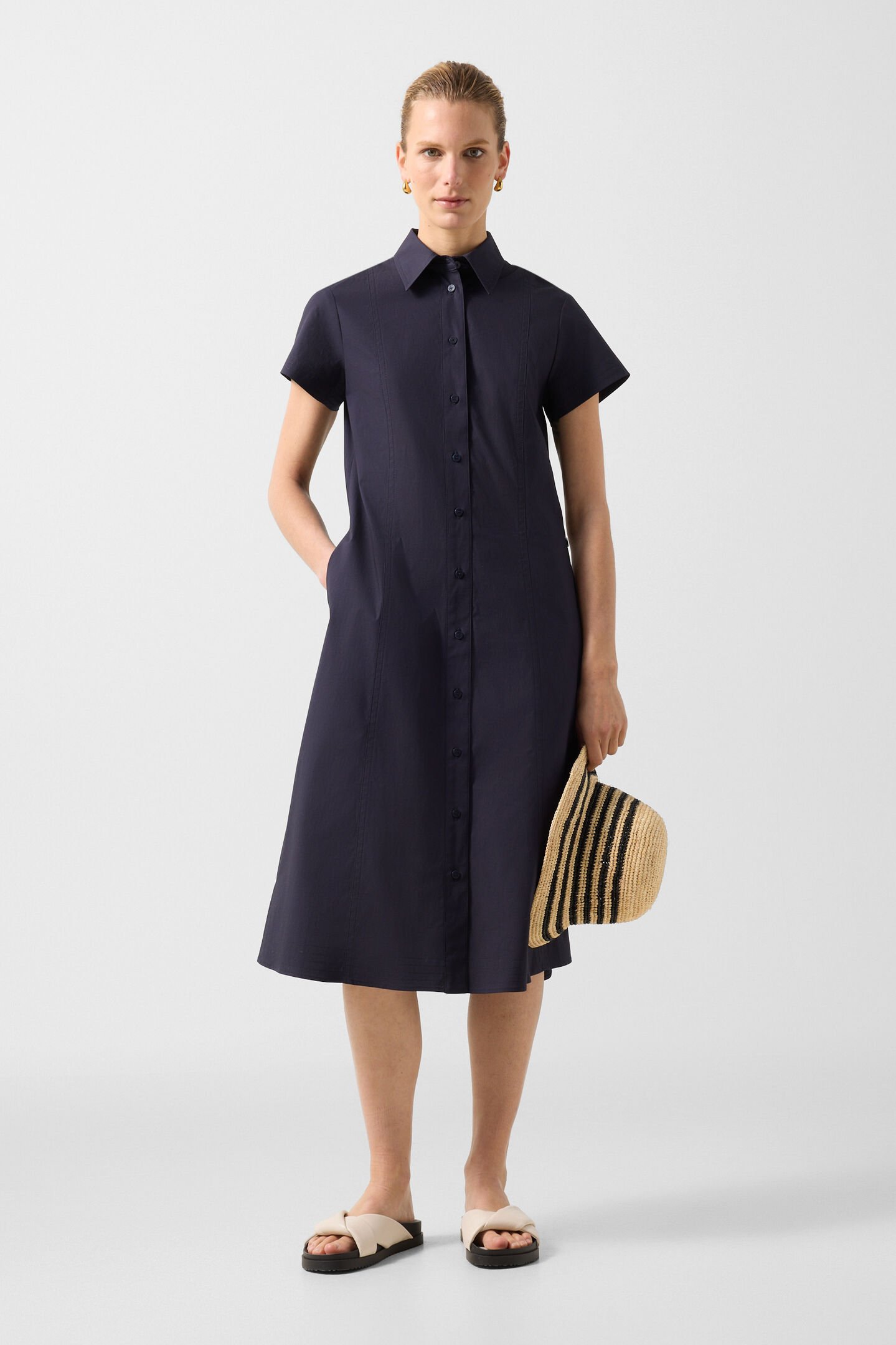 Robe chemisier Alison Bleu marine