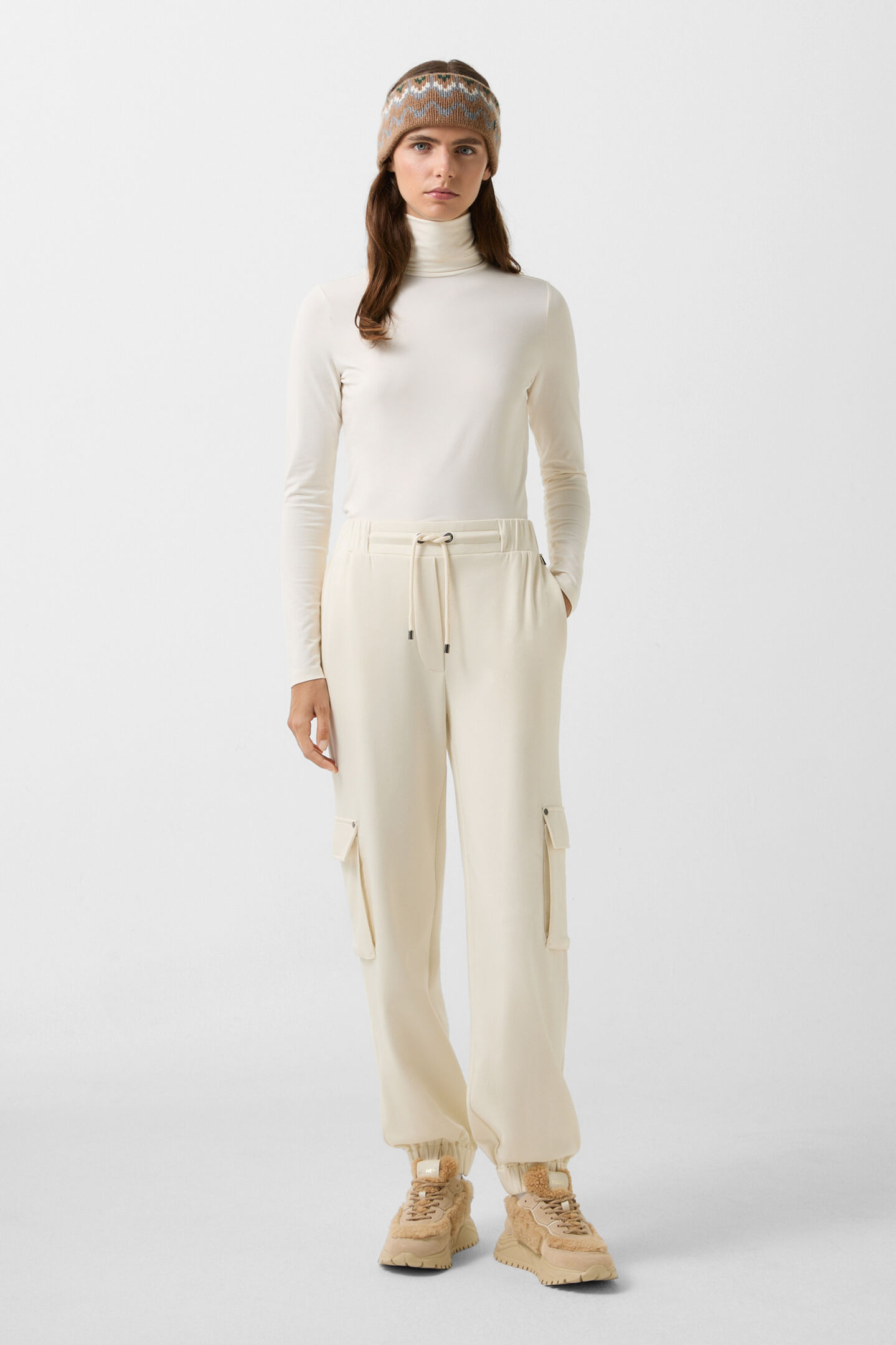 Pantalon molletonné Cargo Marou Crème