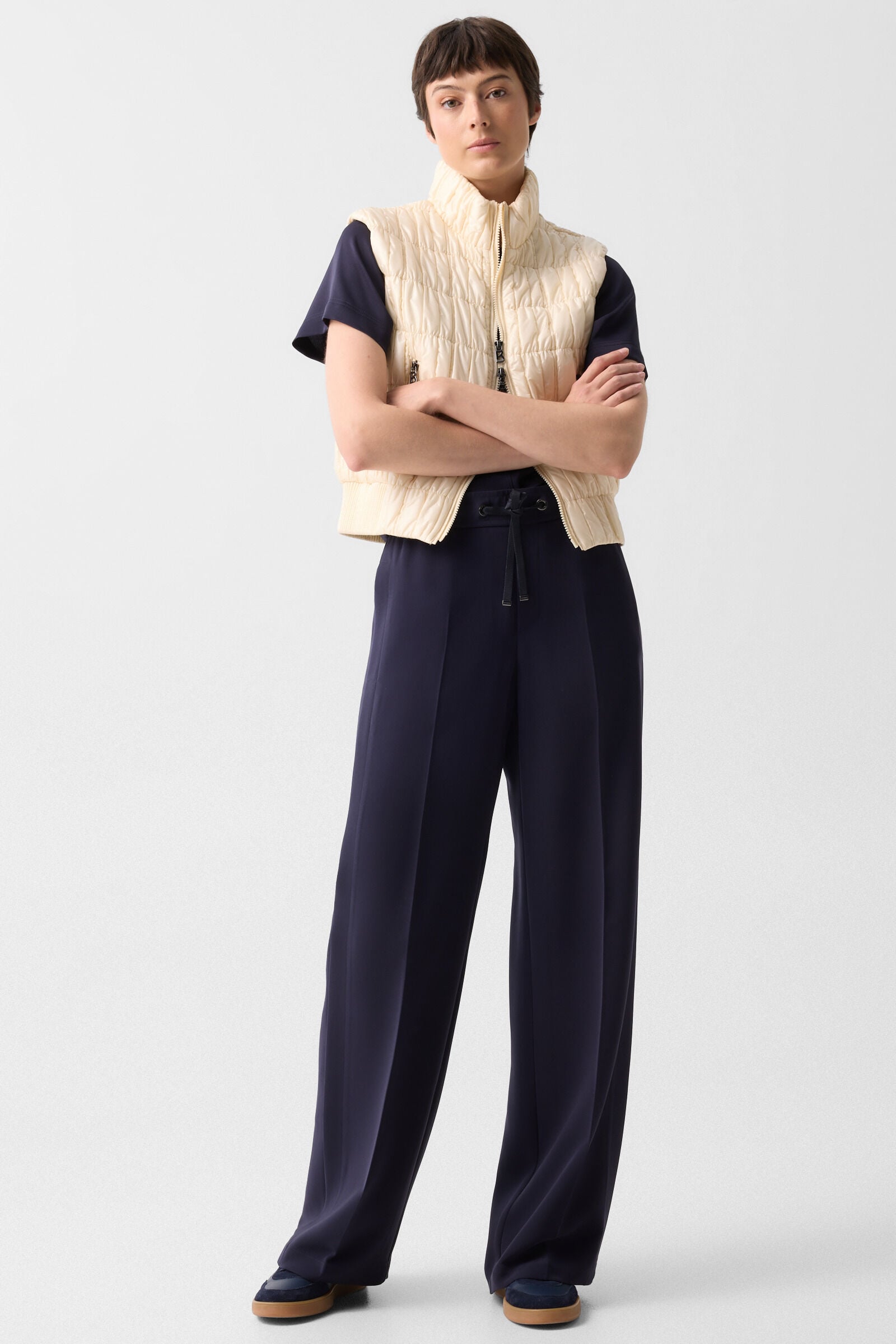 Sally quilted waistcoat Cream