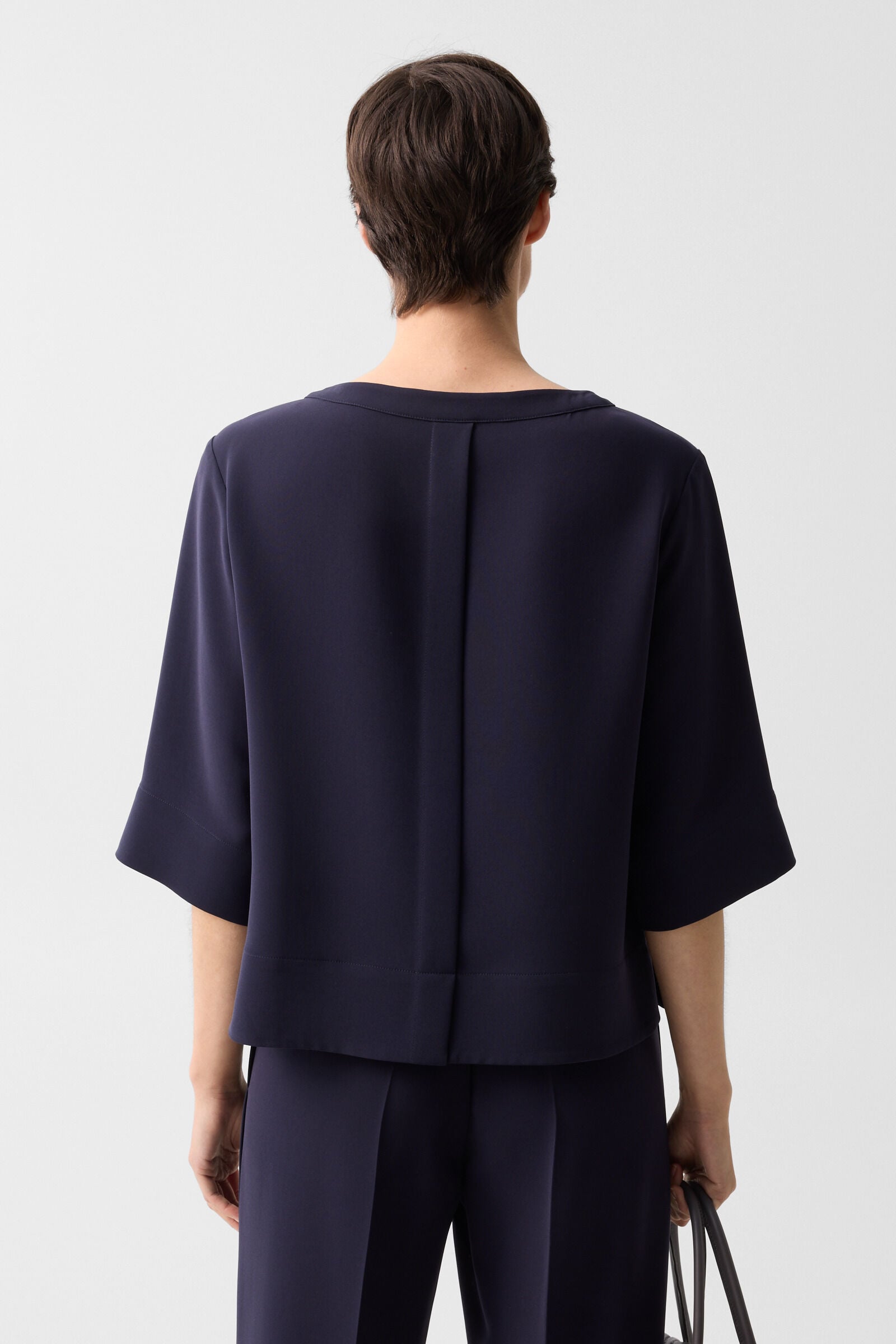 Enrica cr&ecirc;pe shirt Navy blue