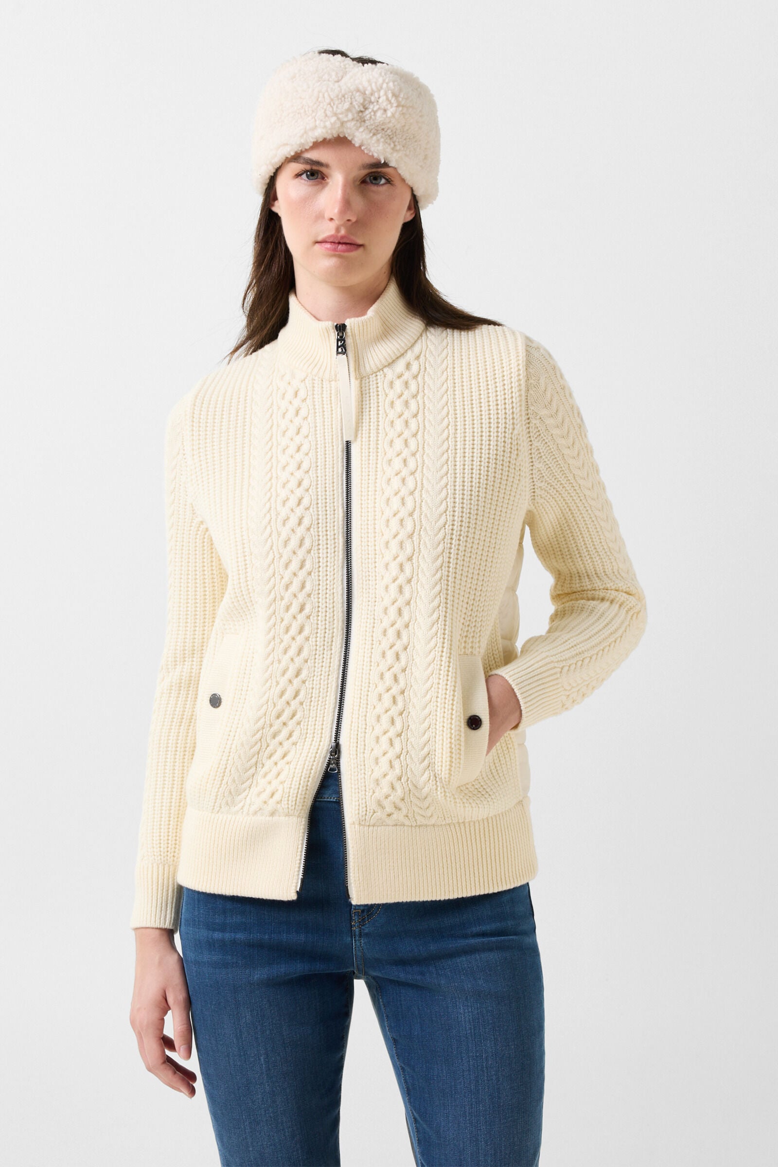 Strick-Steppjacke Zamila Off-White