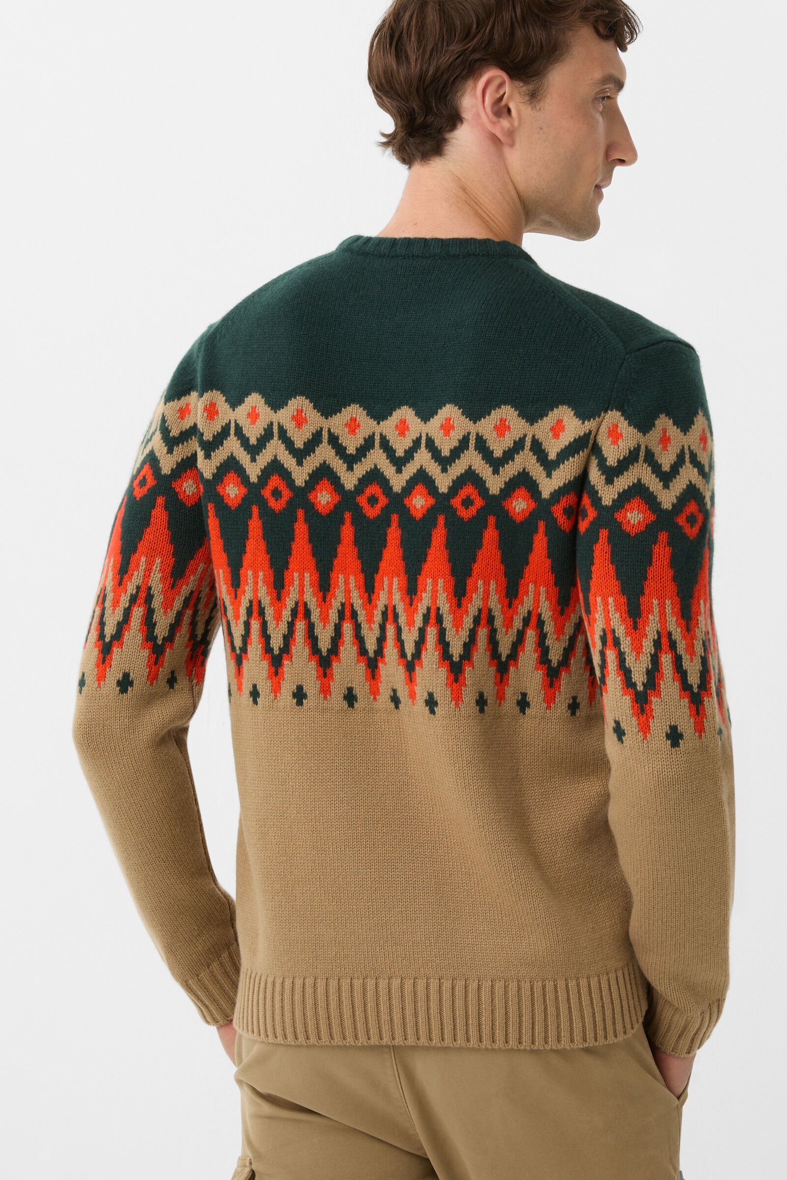 Norwegian jumper Ron Beige/green/orange