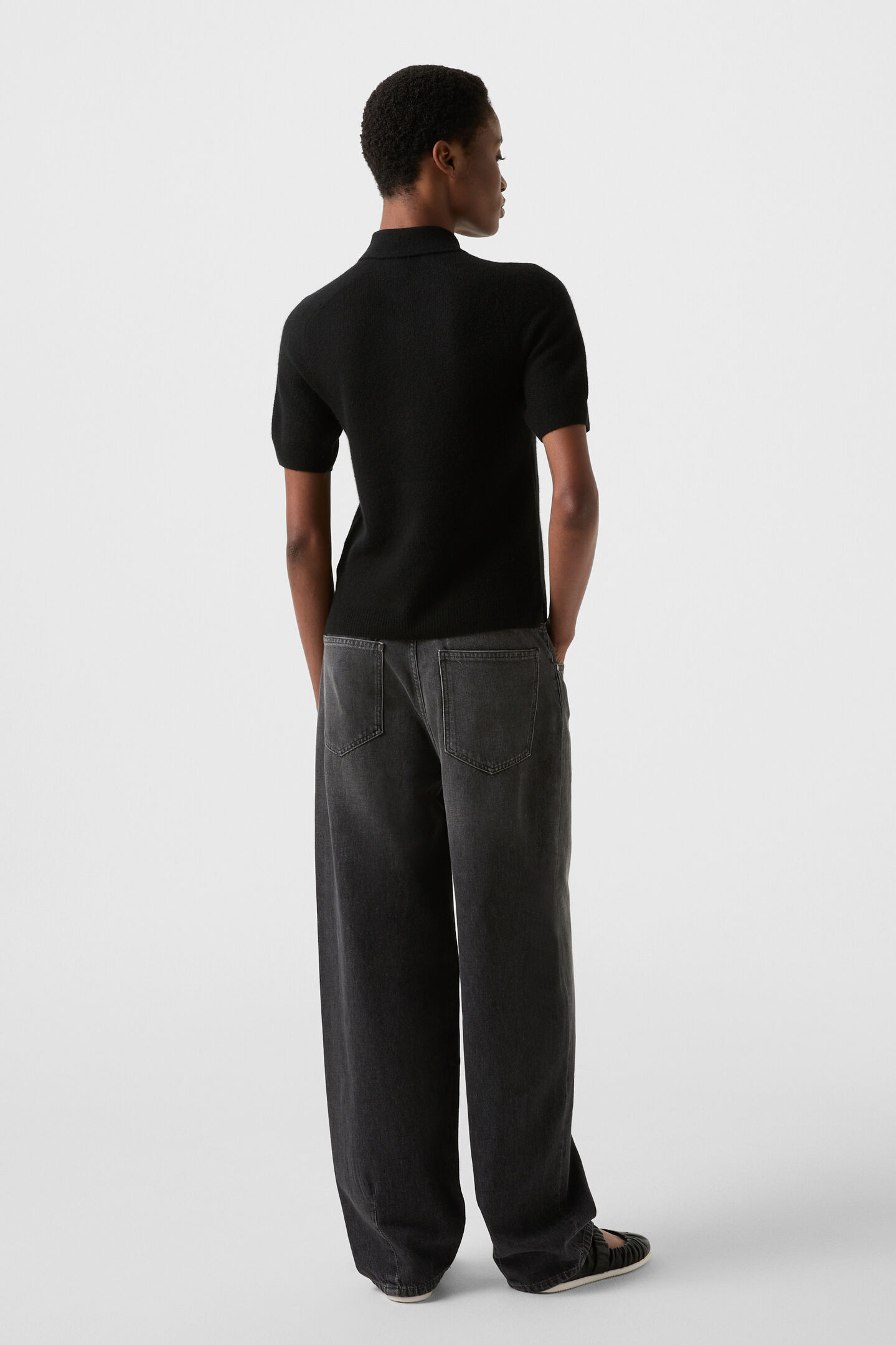 Strick-Polo-Shirt Shari Schwarz