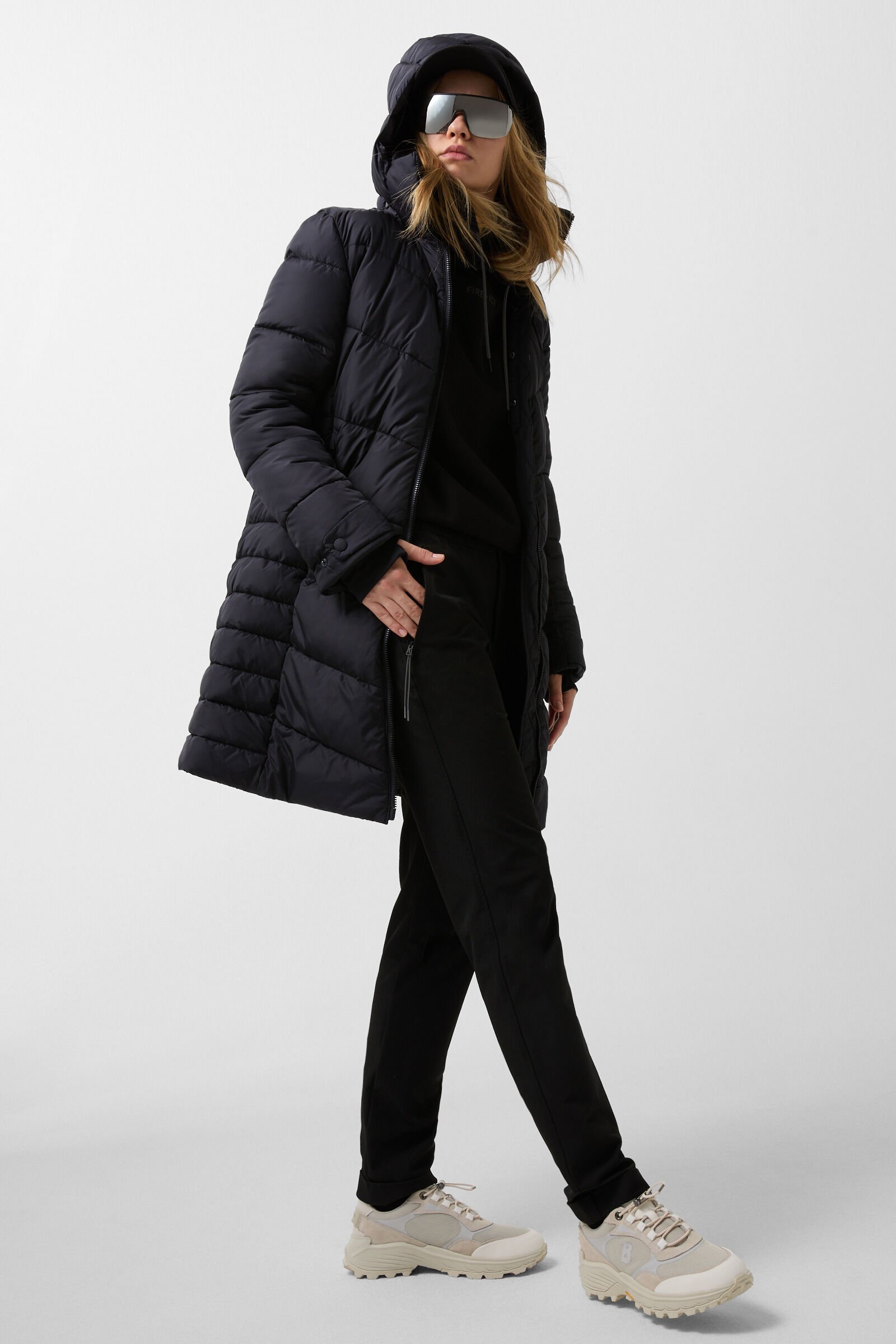 Aenny quilted coat Black