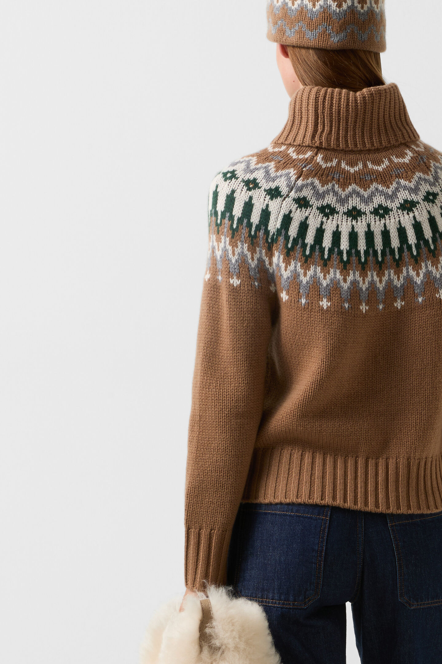 Norweger-Pullover Ingrid Hazel/Grau/Off-White
