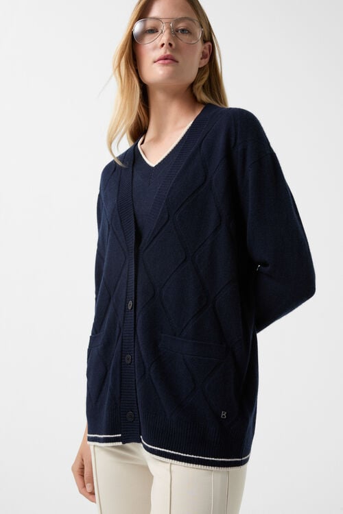 Cardigan Cherry Navy blue
