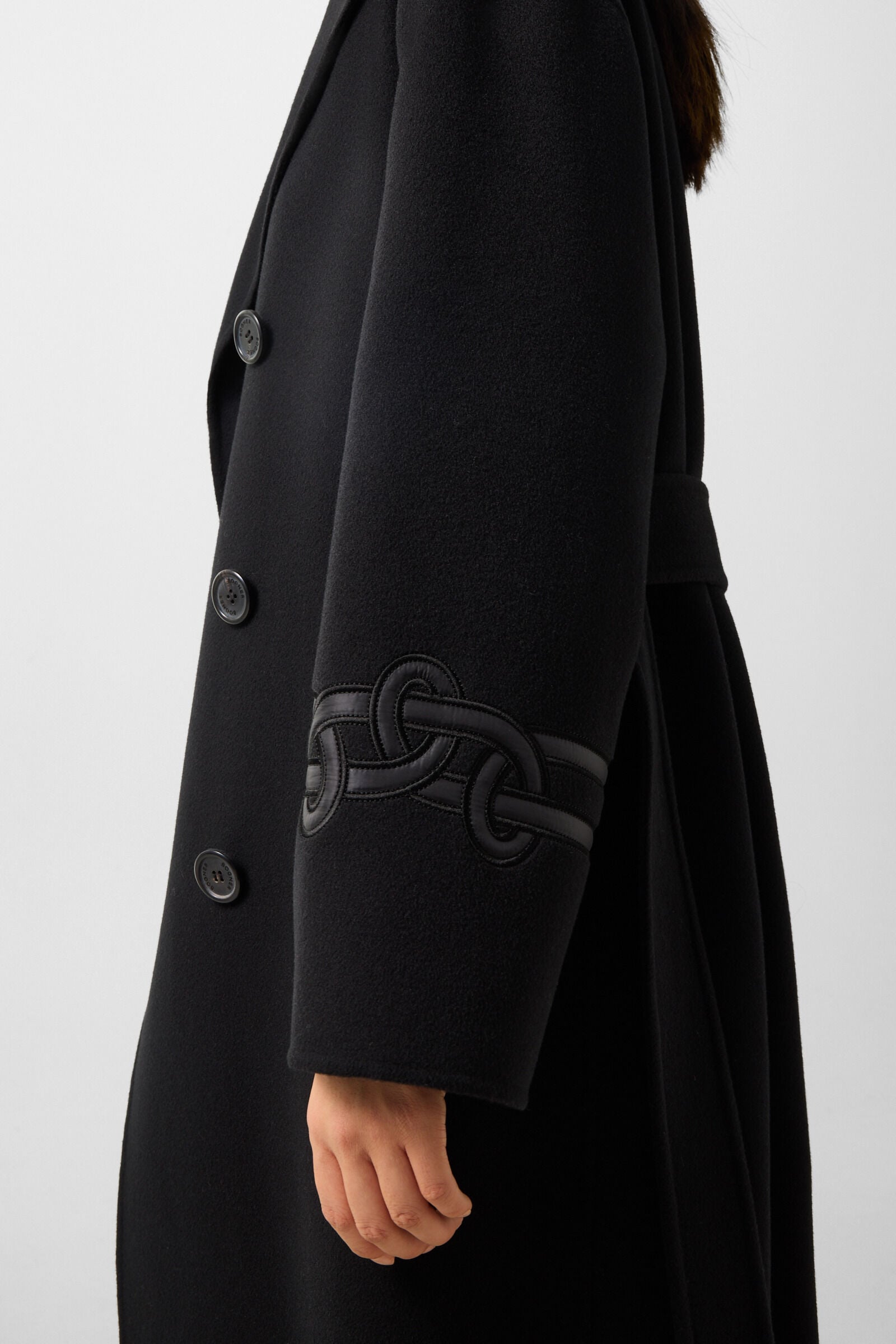 Terese double-faced wool coat Black