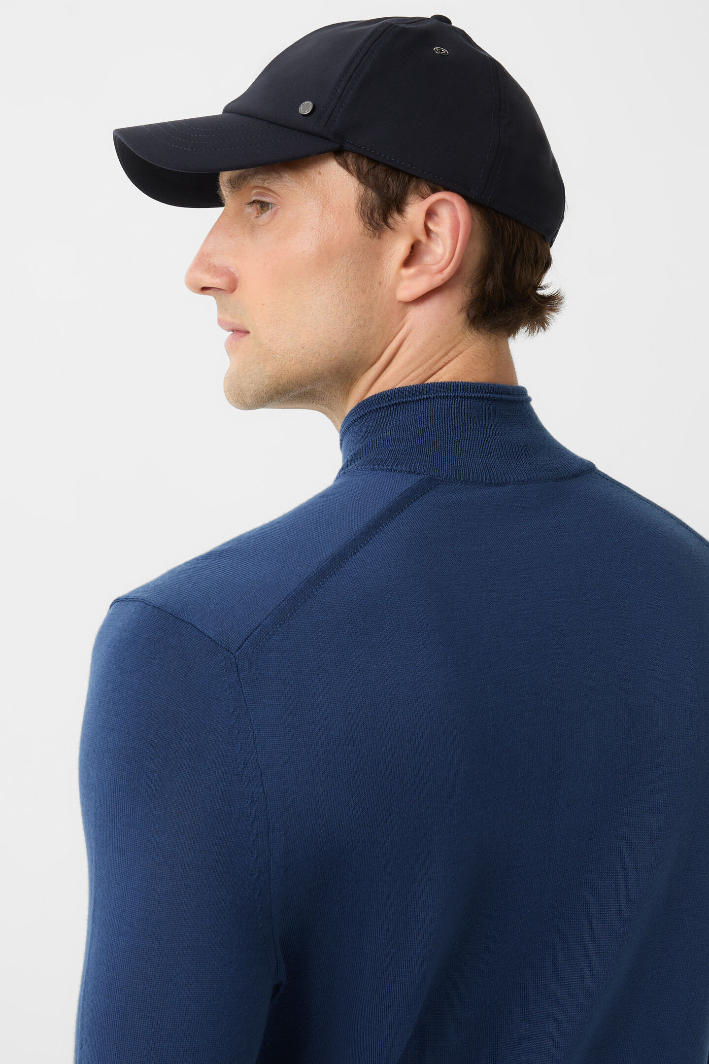 Ouri fine knit troyer Blue