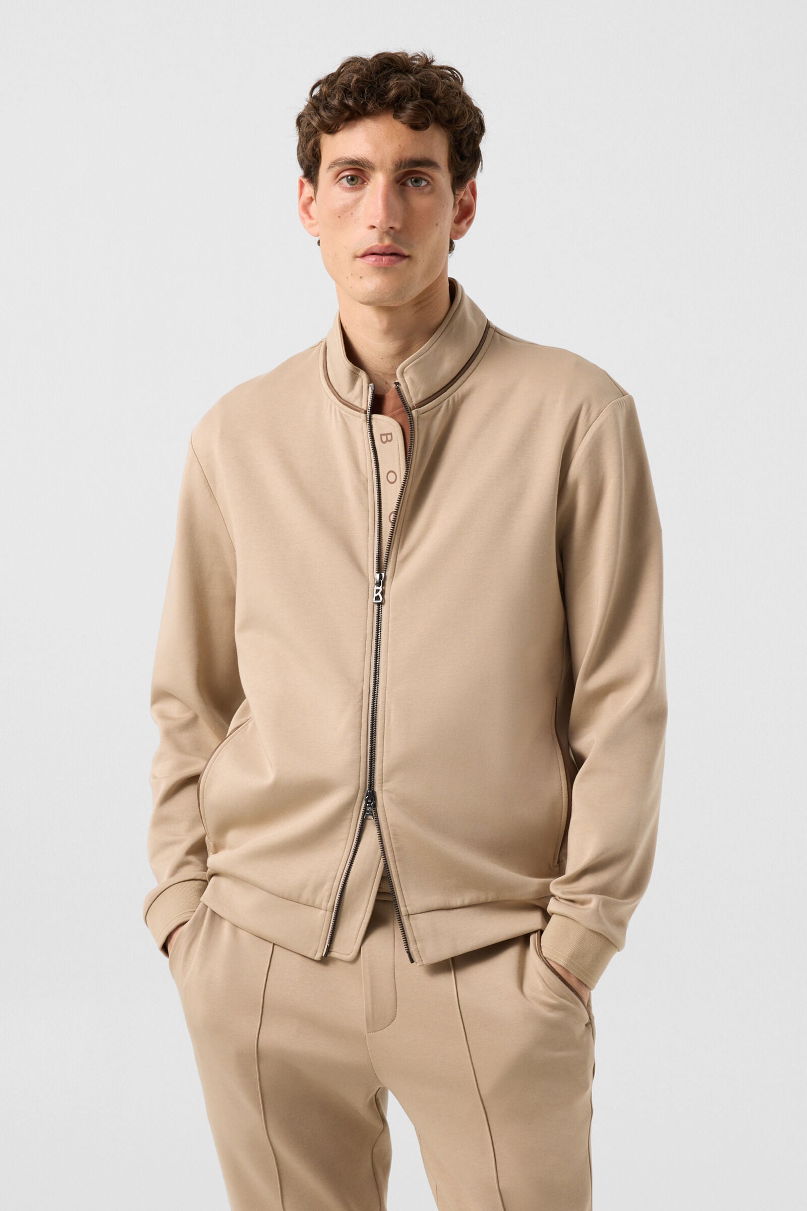 Spencer jersey jacket Beige
