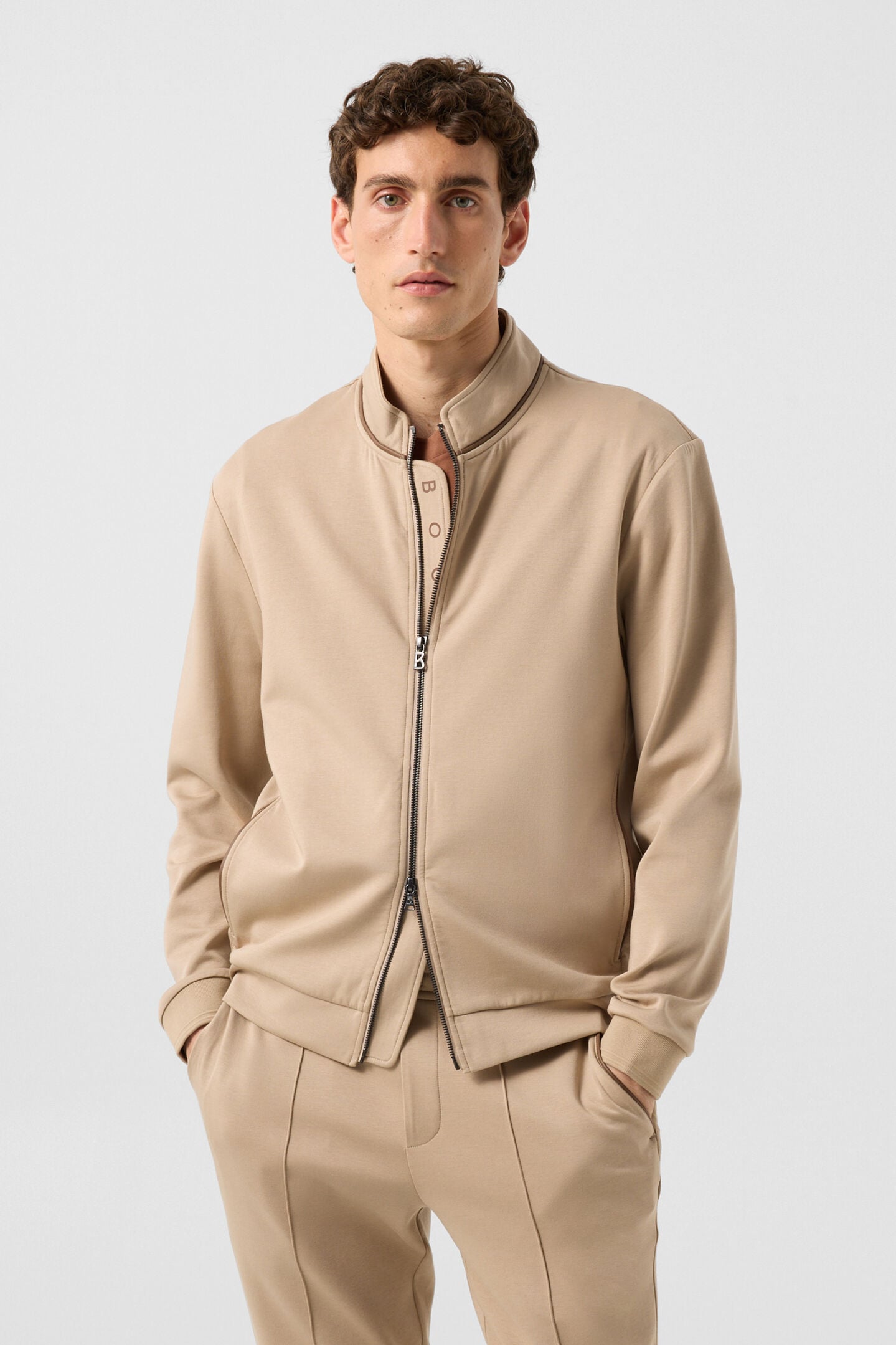 Spencer jersey jacket Beige
