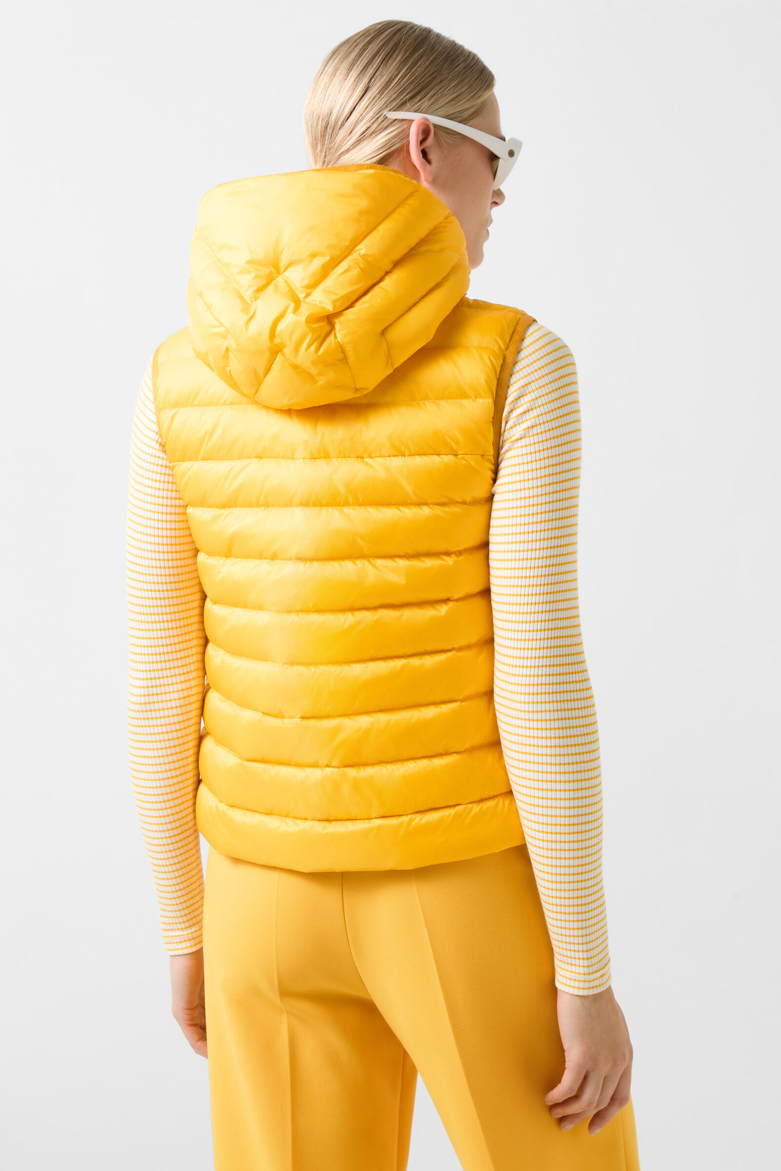 Yellow down vest women's top