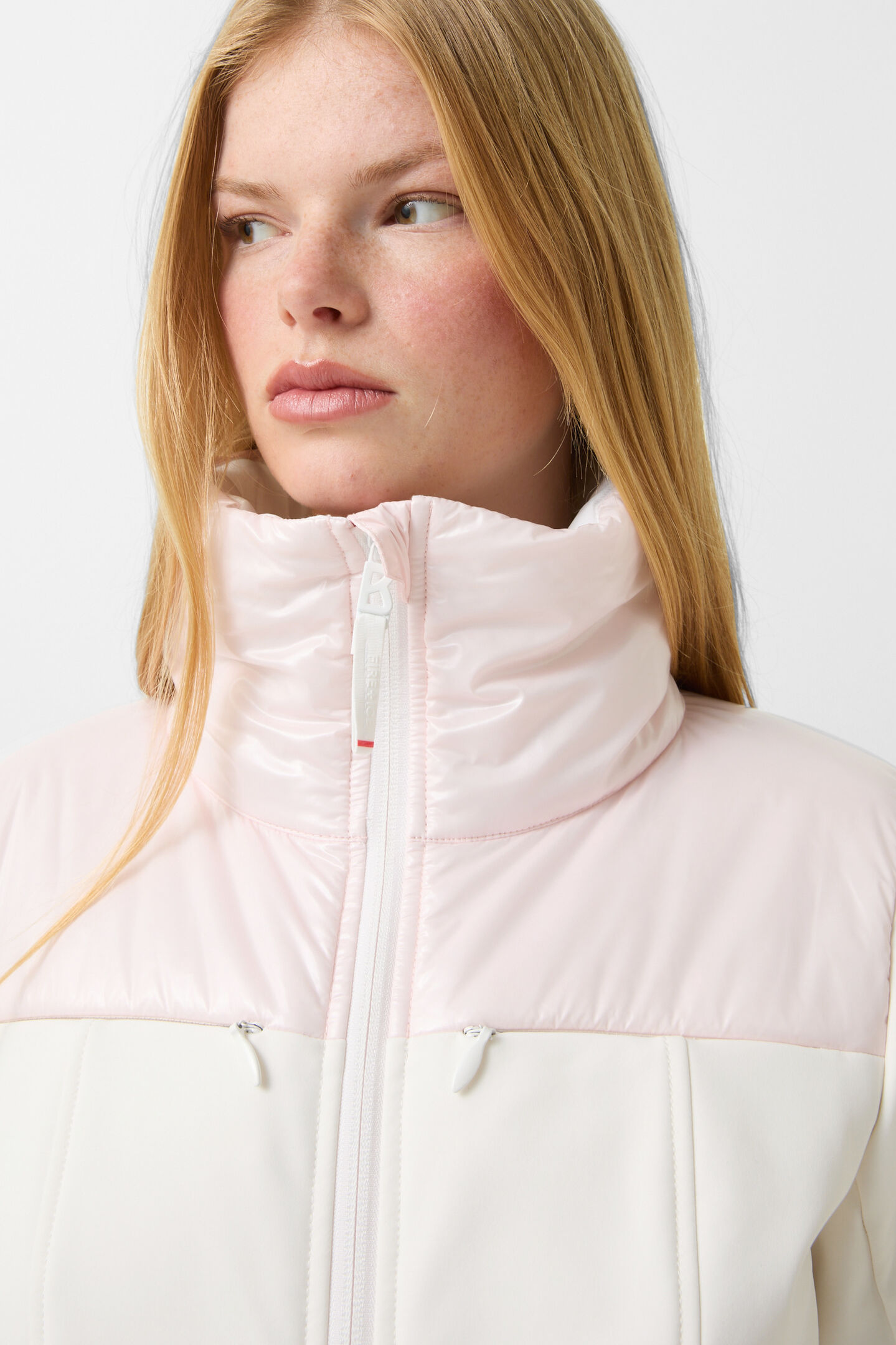 Zea softshell ski overalls Off-white/pink