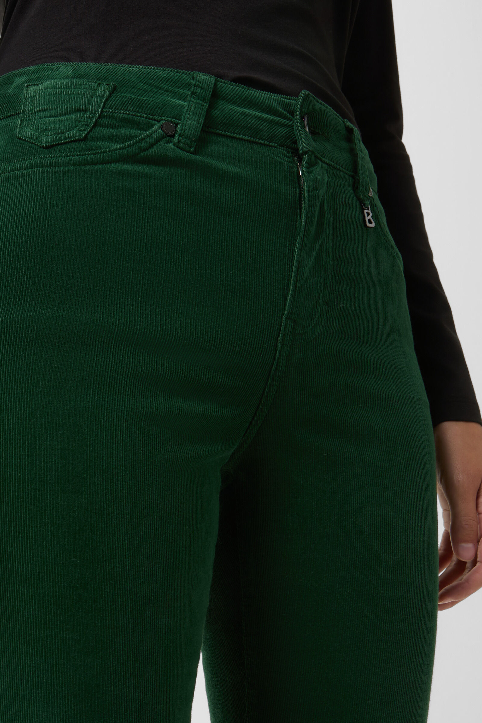 Julie 7/8 corduroy trousers Dark green