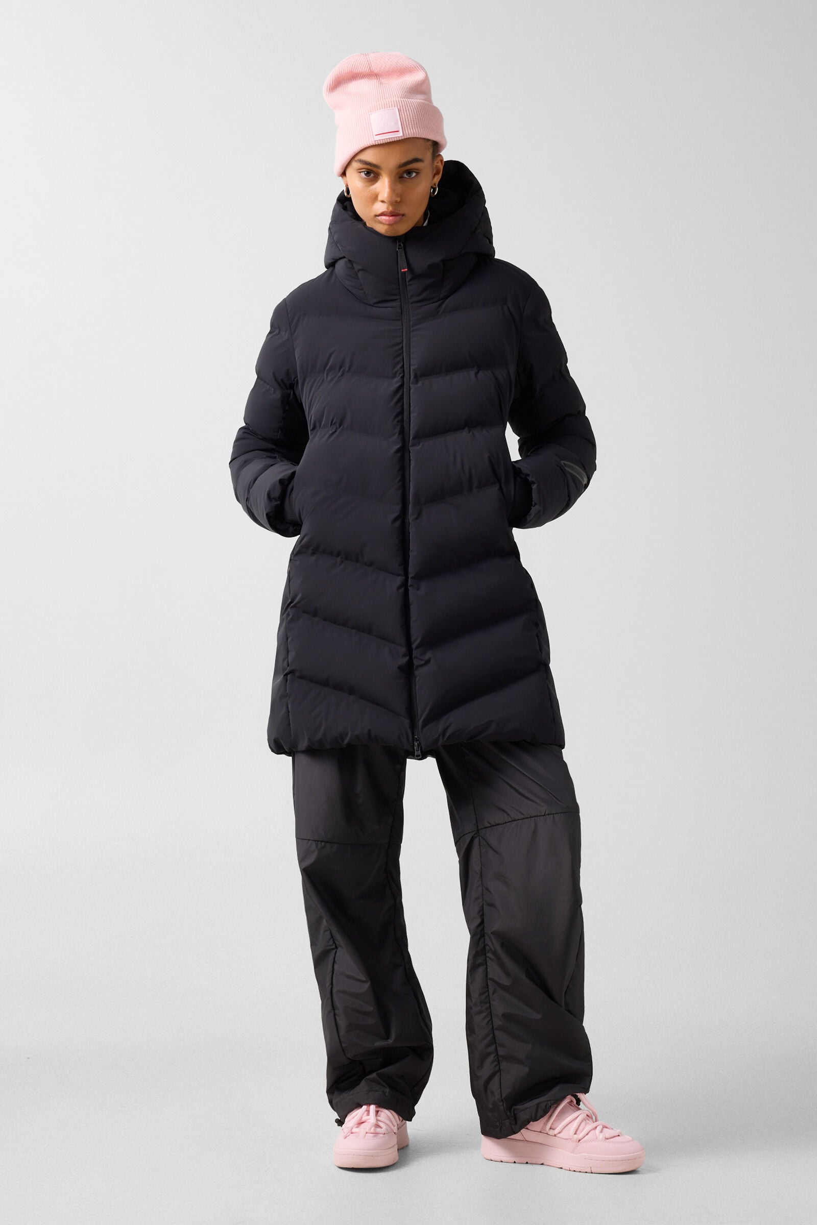 Tec-Aen quilted coat Black
