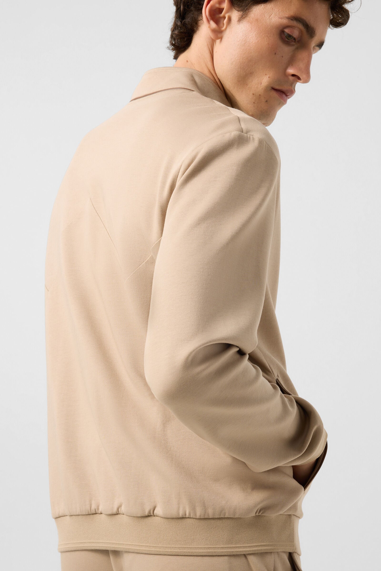 Spencer jersey jacket Beige