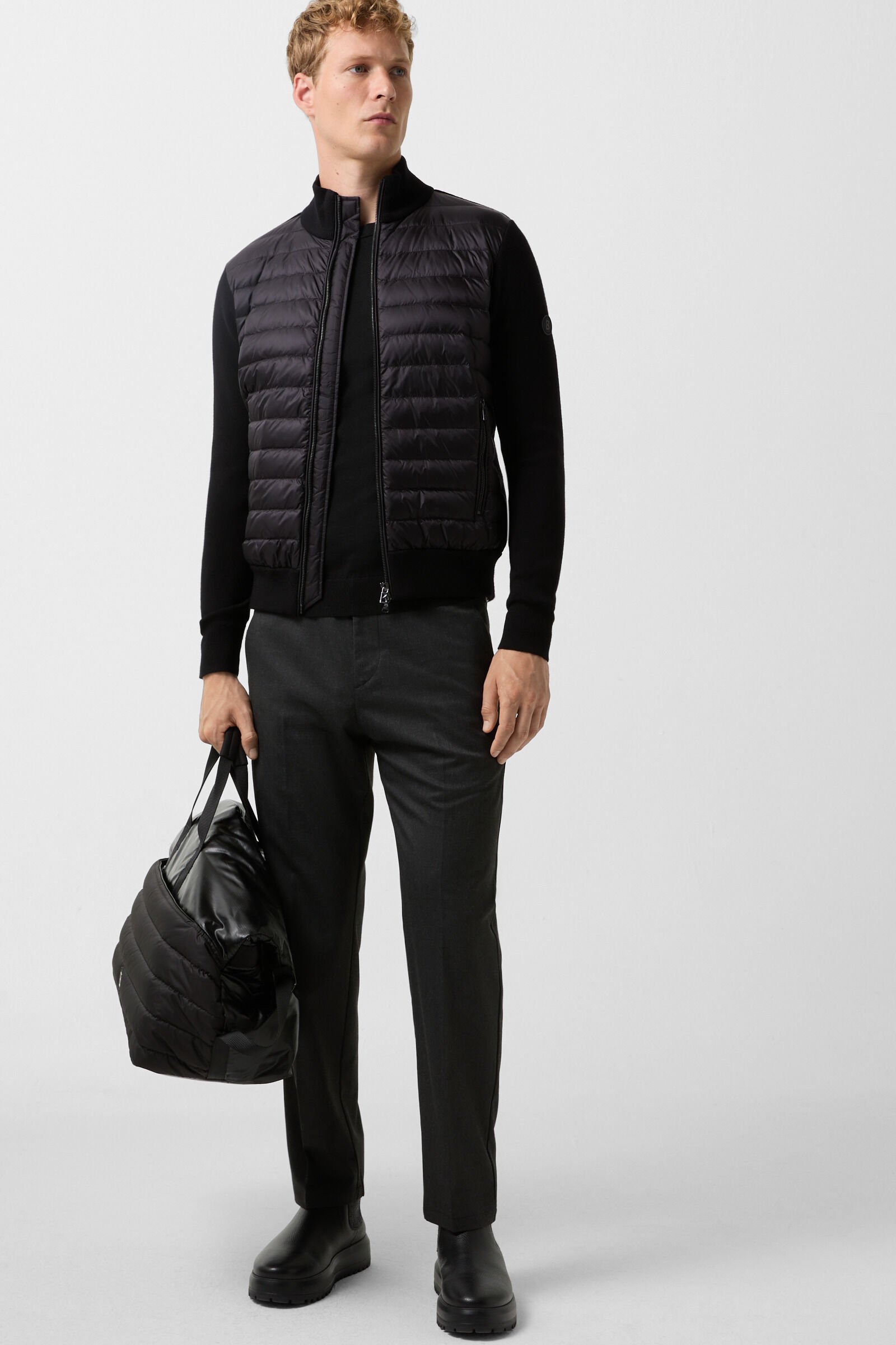 Zisco hybrid knit jacket Black