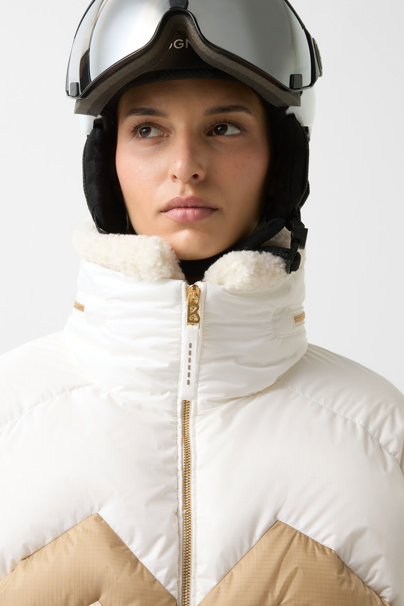 Valea down ski jacket Off-white/beige