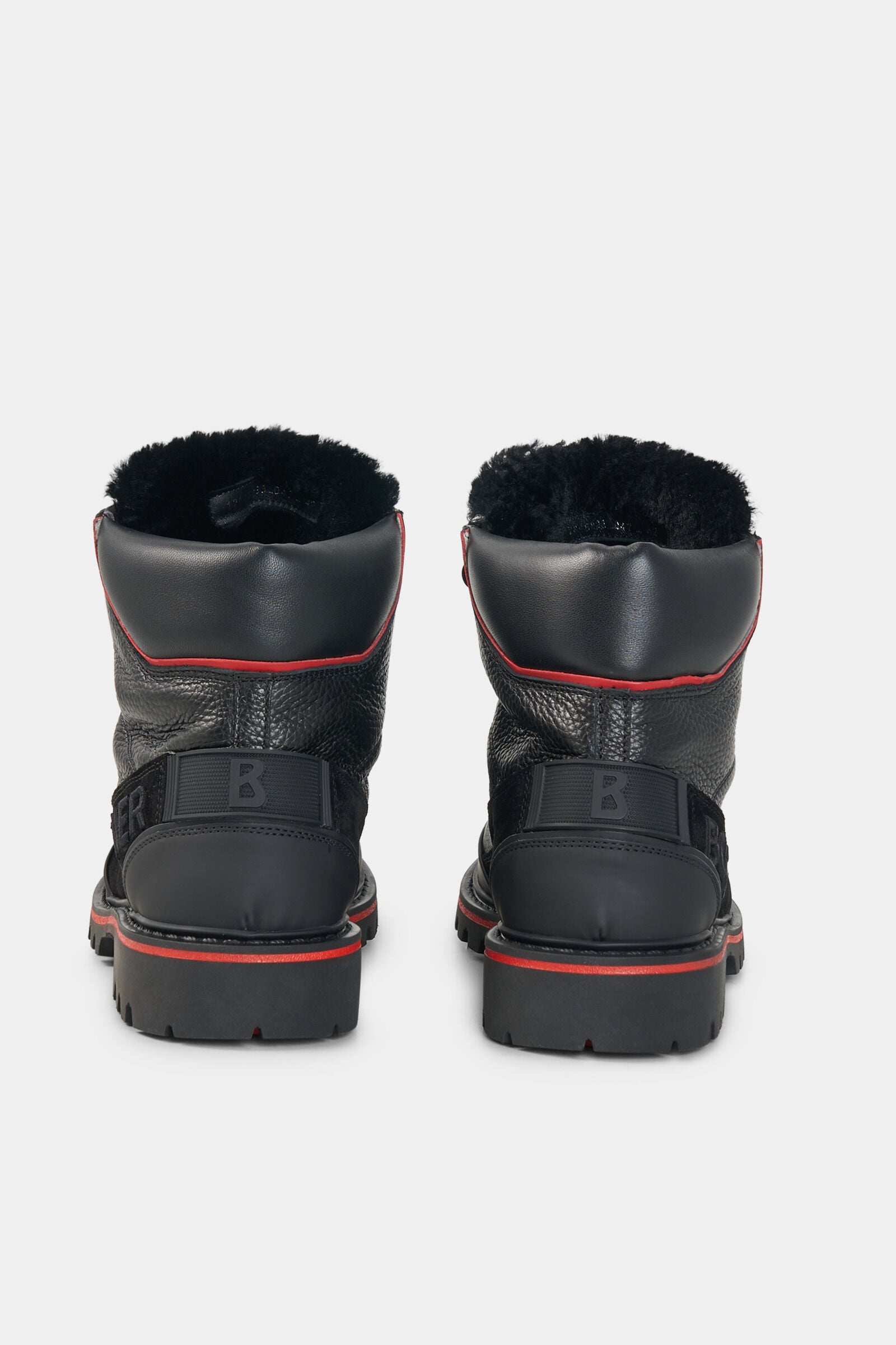 Bottes &agrave; lacets Helsinki avec crampons Noir/Rouge