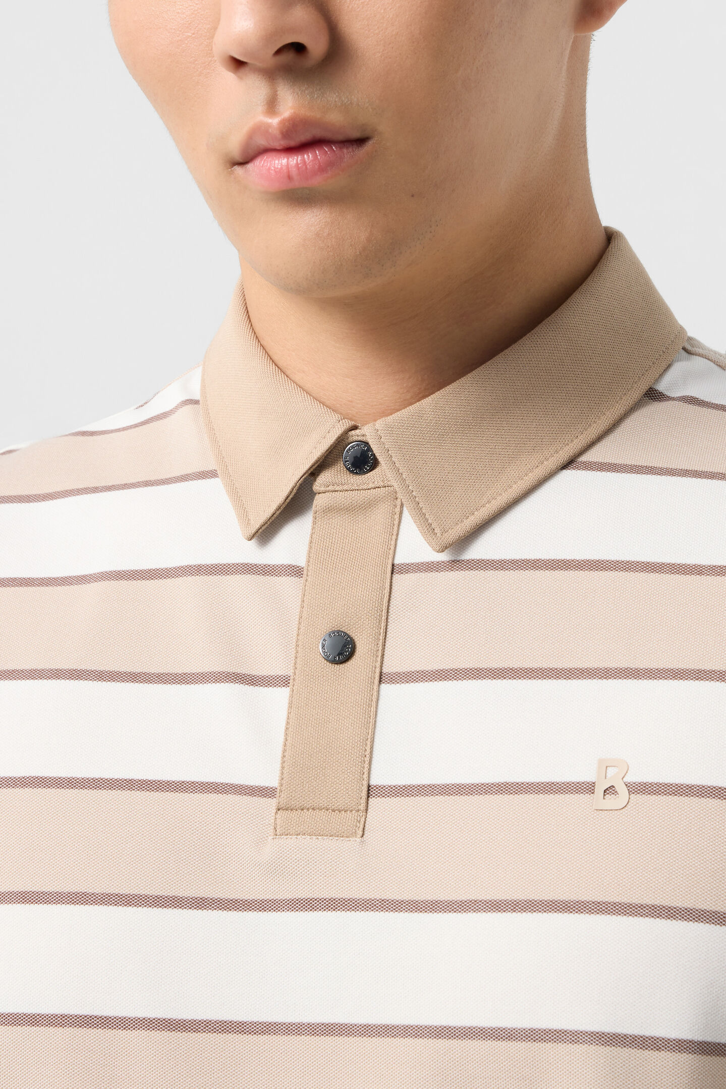 Timo piqu&eacute; polo shirt Beige/Off-White