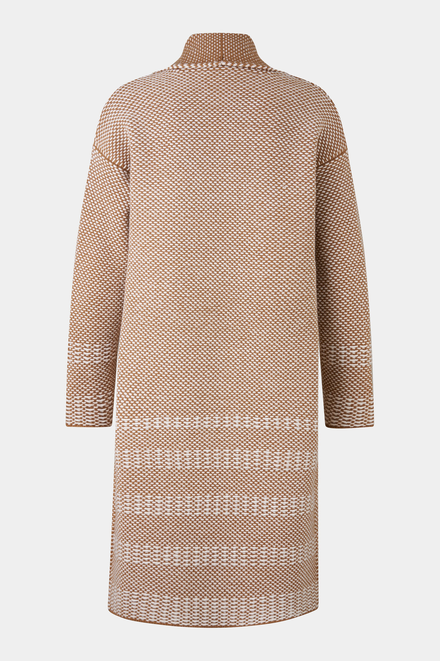 Knitted coat Lassie Camel/Off-White