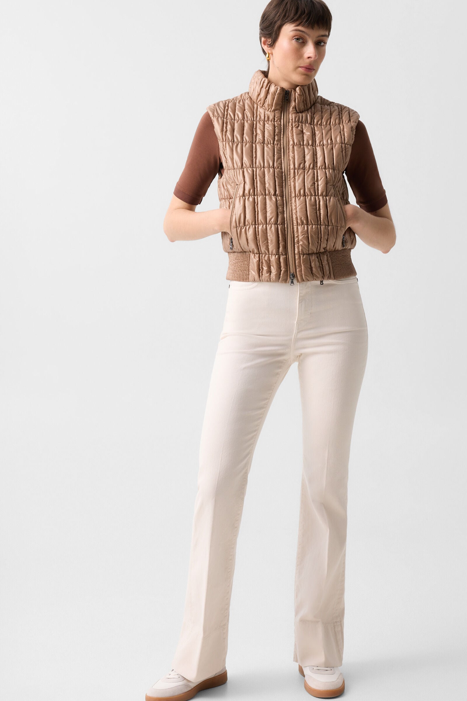 Sally quilted waistcoat Camel