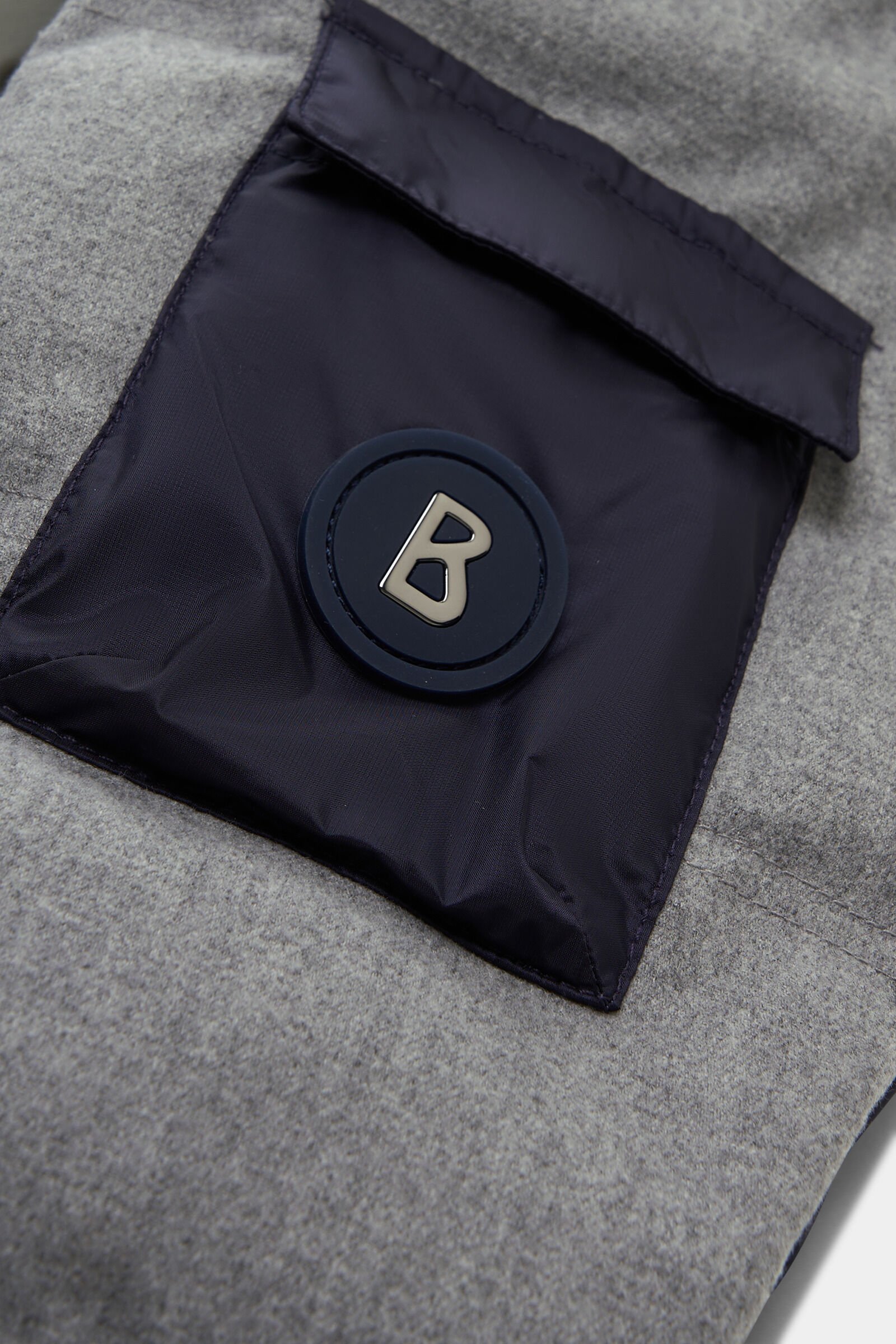 Kids ski jacket Pablo Light grey/olive/navy