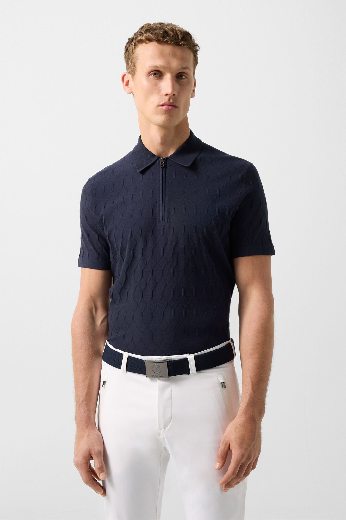 Maxim knitted polo shirt Navy blue