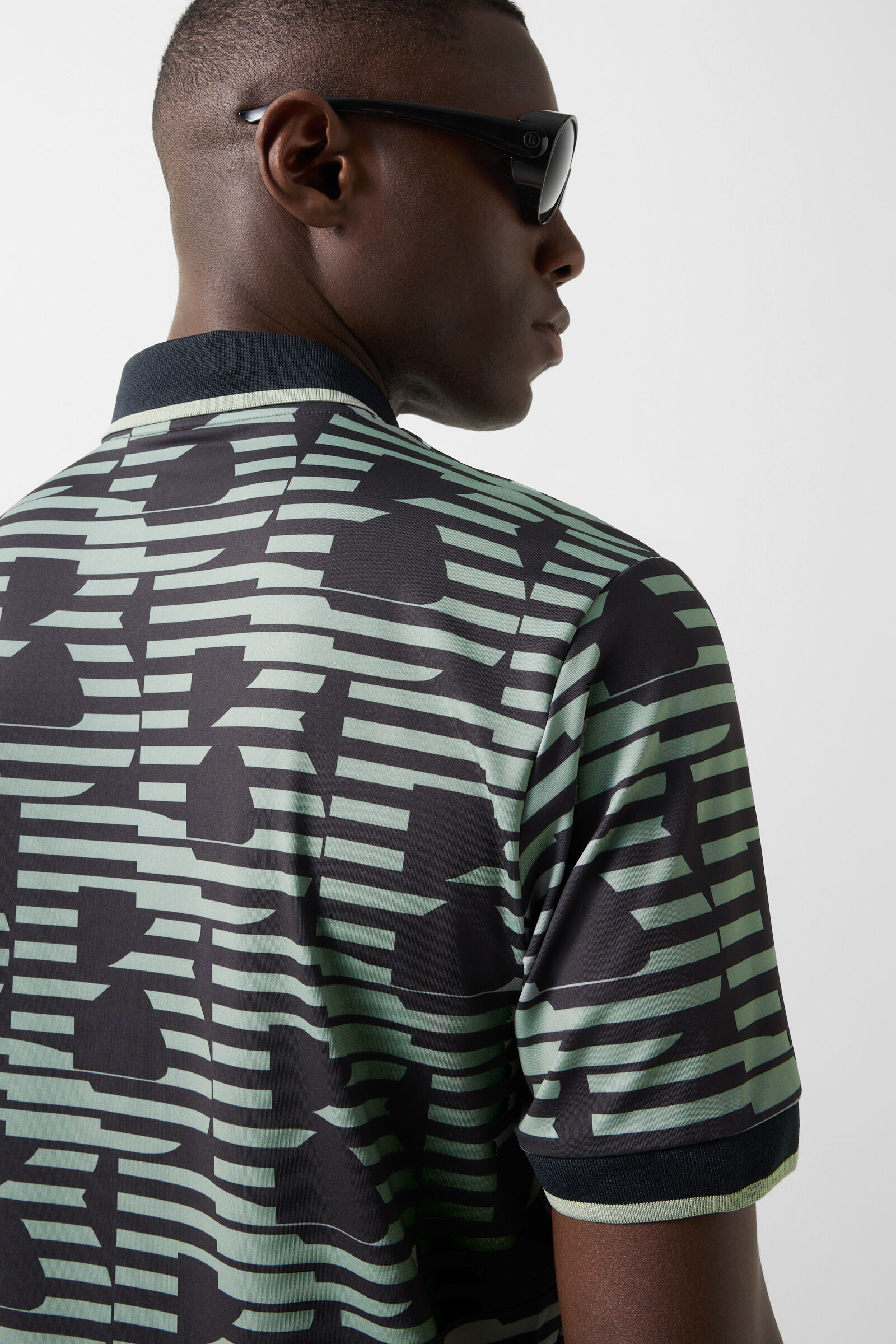 Funktions-Polo-Shirt Valentin Schwarz/Eukalyptus