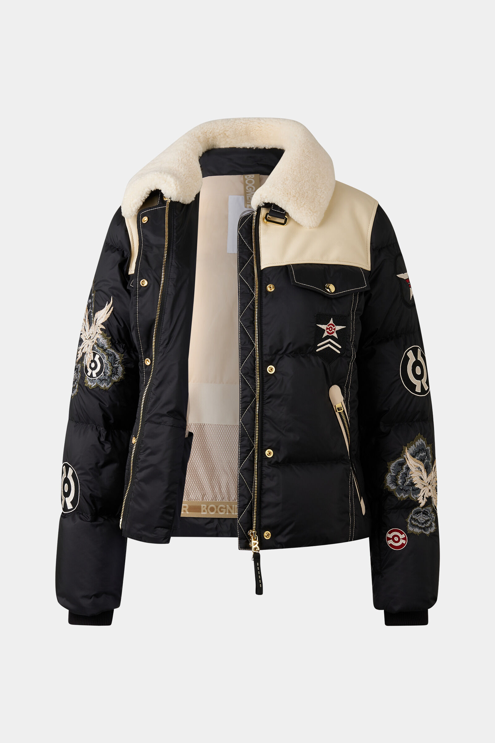 Amia down ski jacket Black/cream