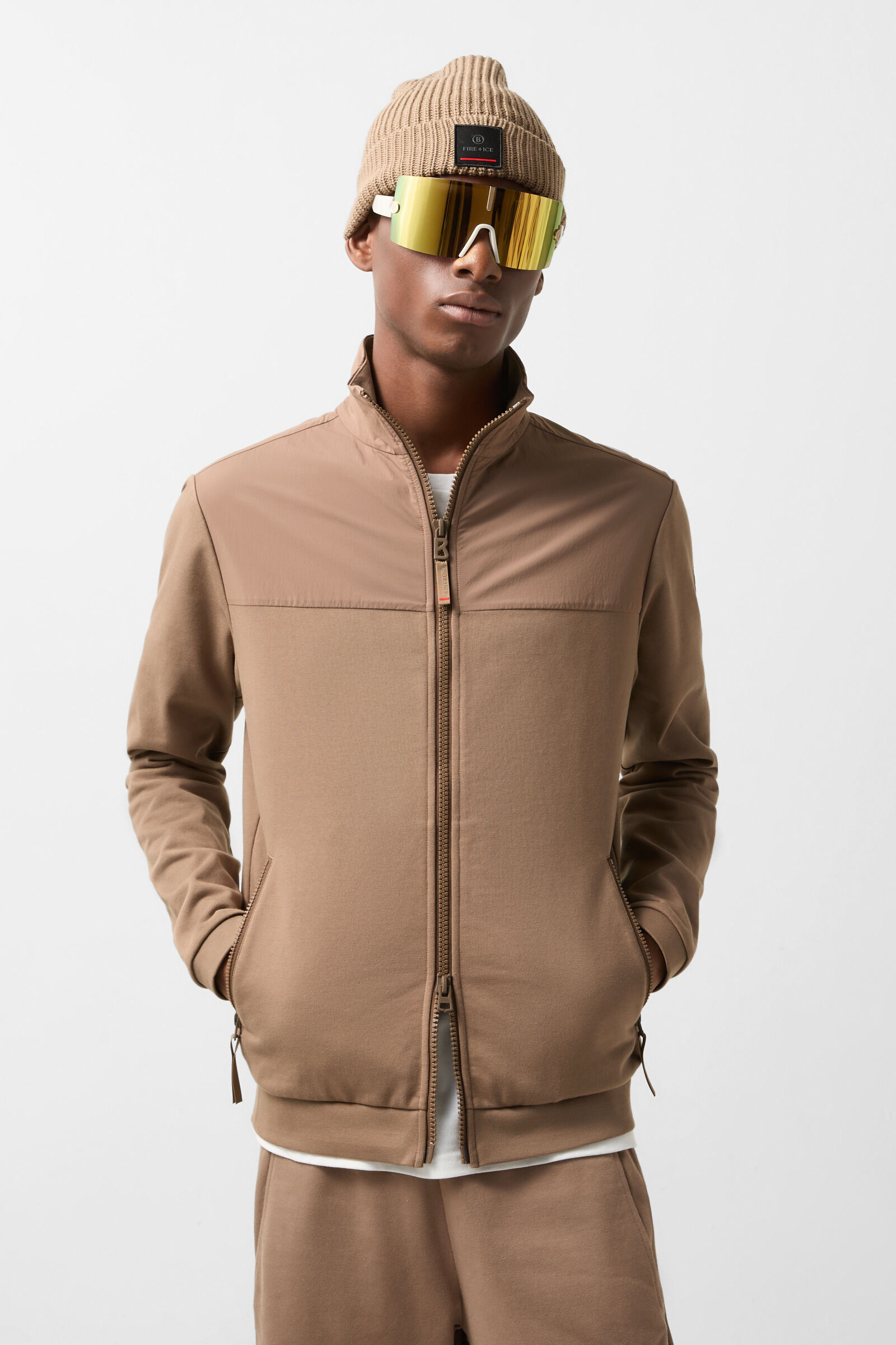 Dolan hybrid jersey jacket Caramel