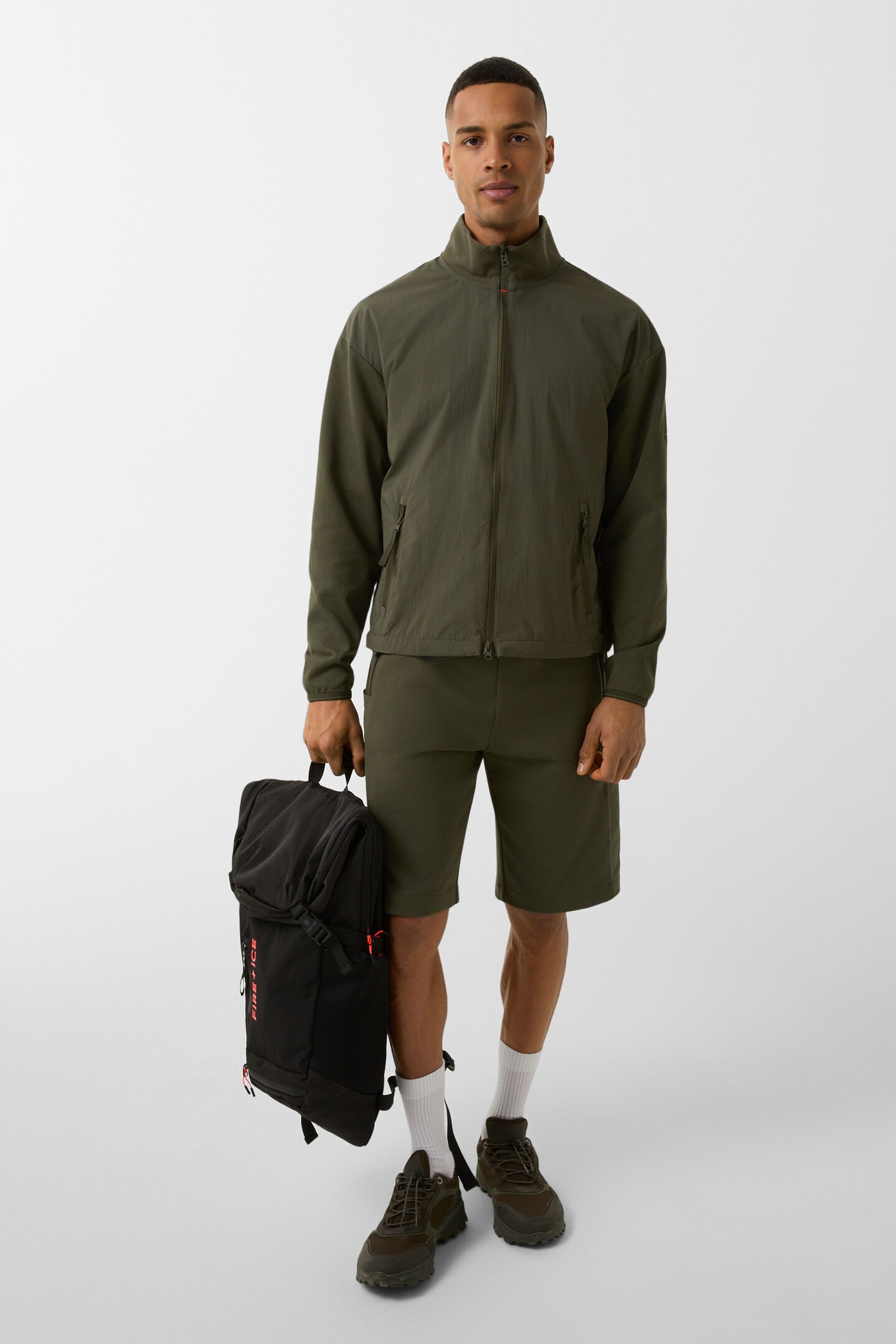 Hybrid-Sweatjacke Brody Oliv-Grün