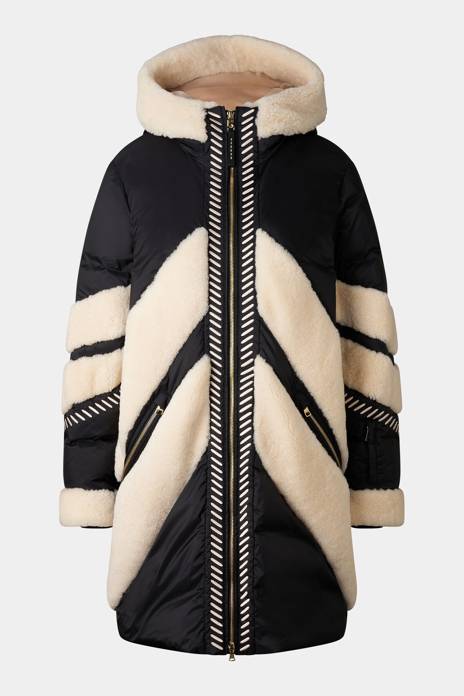 Amila dons parka Zwart/cr&egrave;me