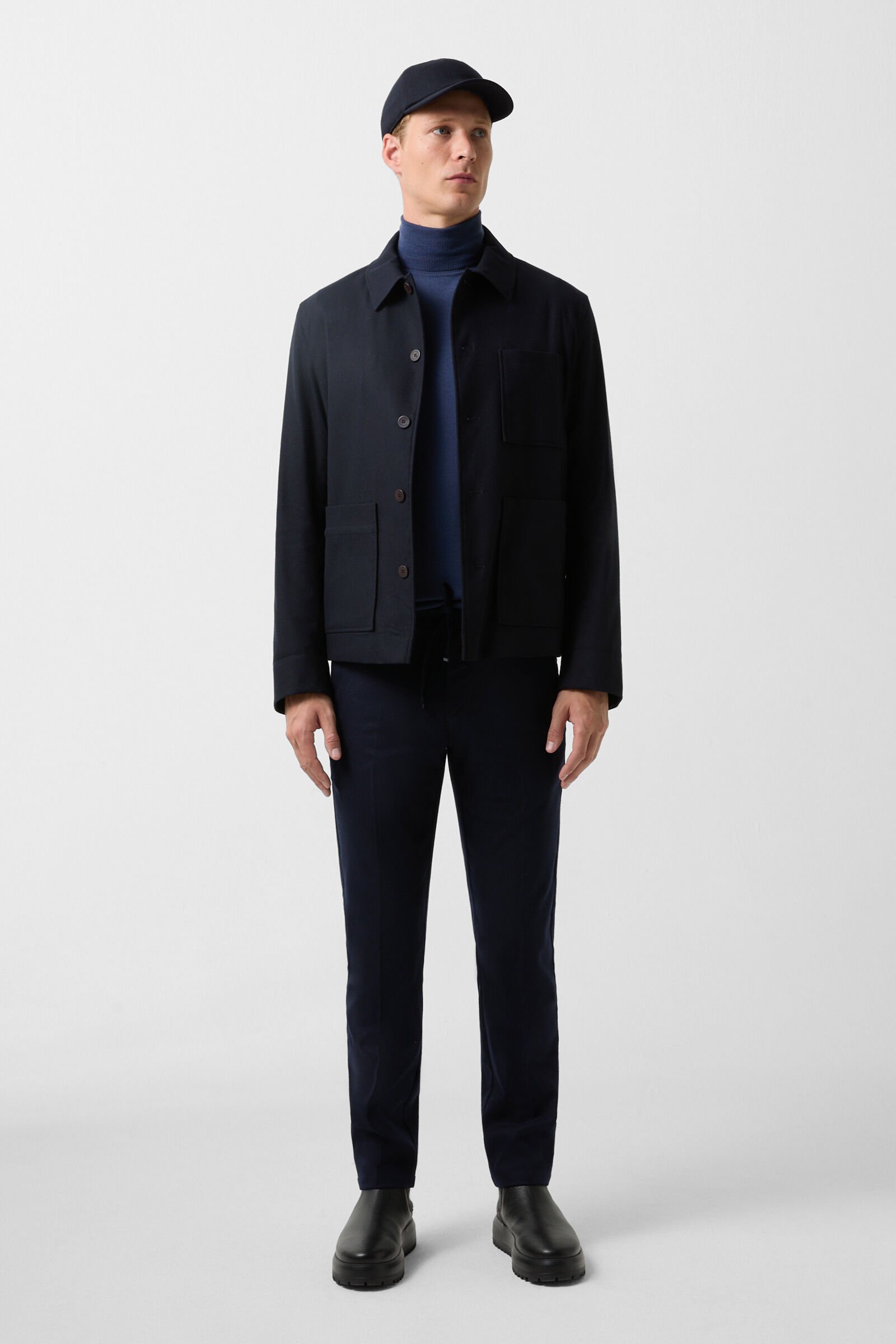 Flannel trousers Riley Business Navy blue