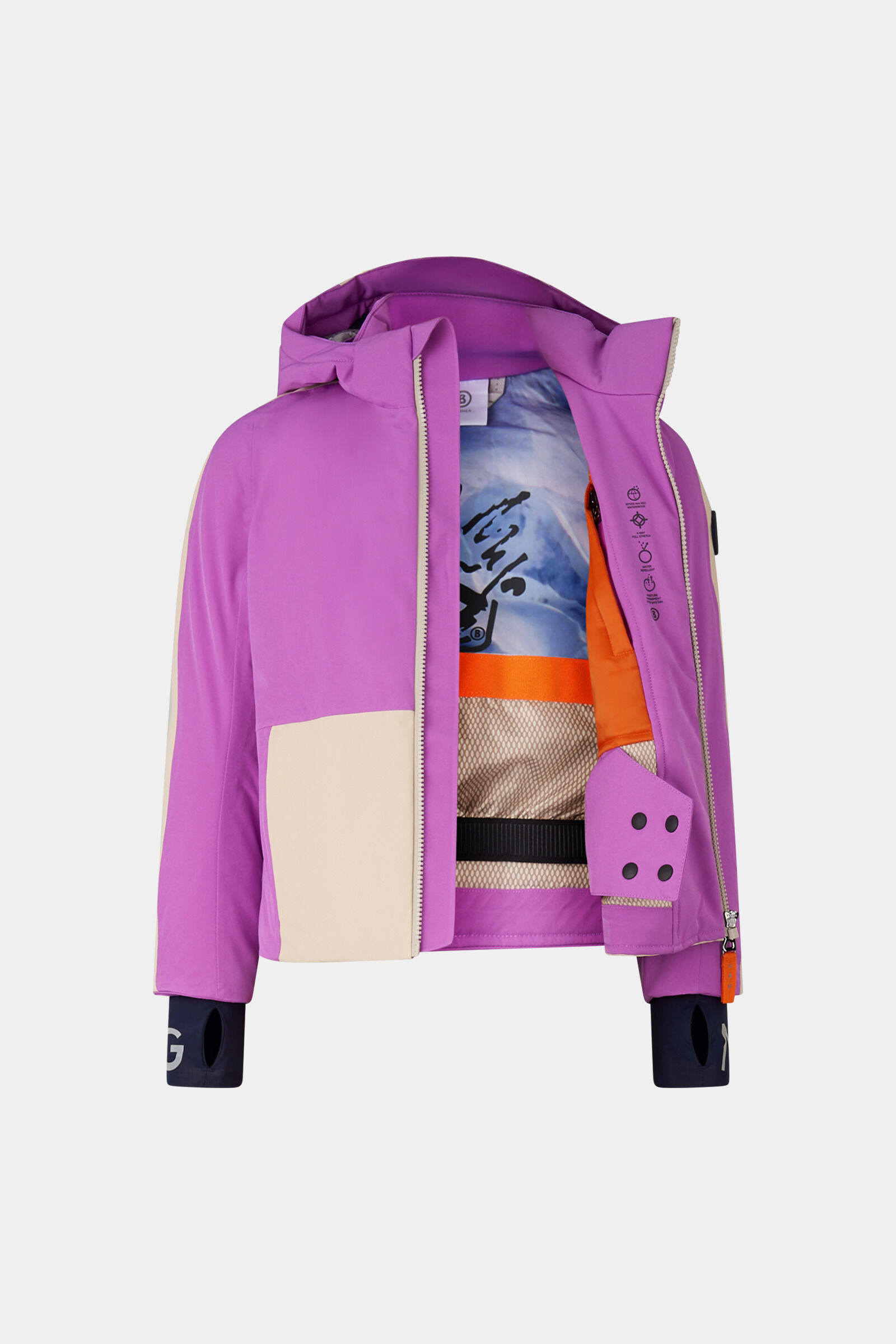 Kids Veste de ski Anuk Violet/Beige