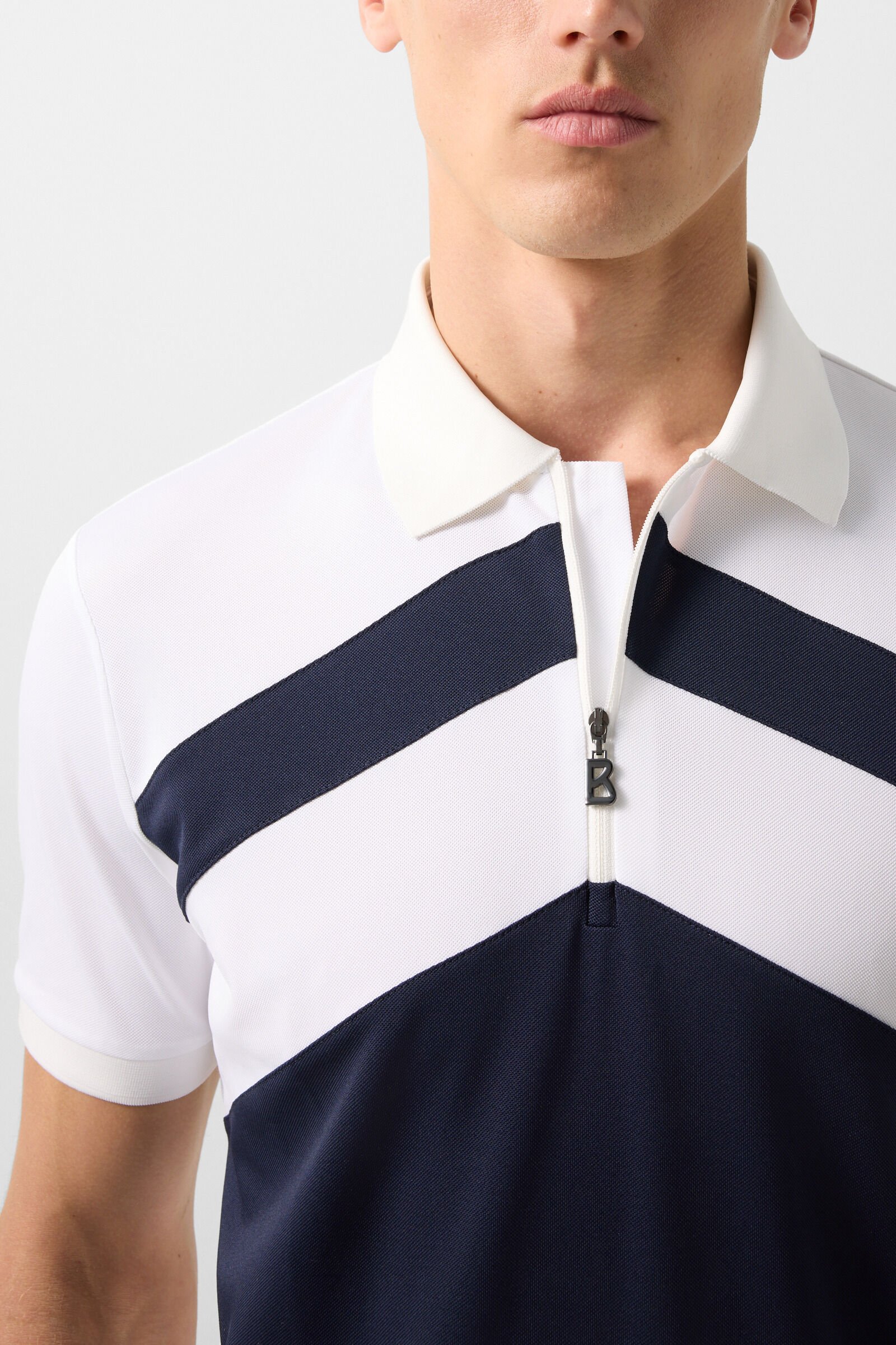 Funktions-Polo-Shirt Cuno Navy-Blau/Wei&szlig;