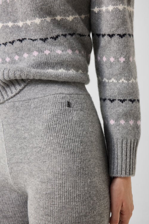 Luana virgin wool knitted trousers Grey