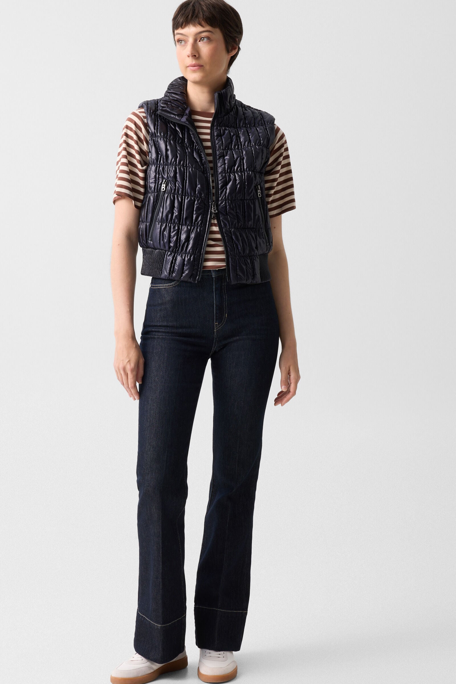 Sally quilted waistcoat Navy blue