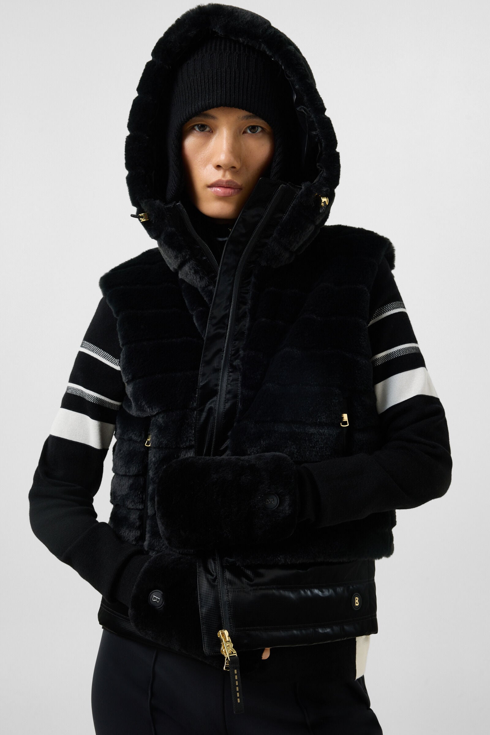 Manda faux fur down waistcoat Black