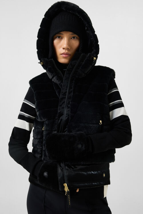 Manda faux fur down waistcoat Black