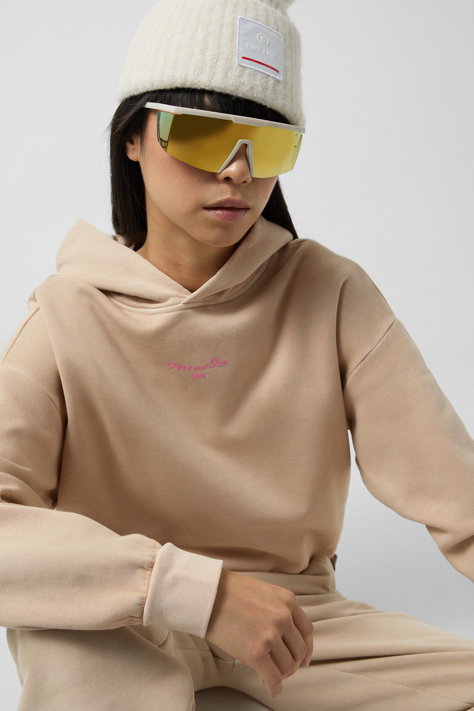 sweat &agrave; capuche Sibel Beige