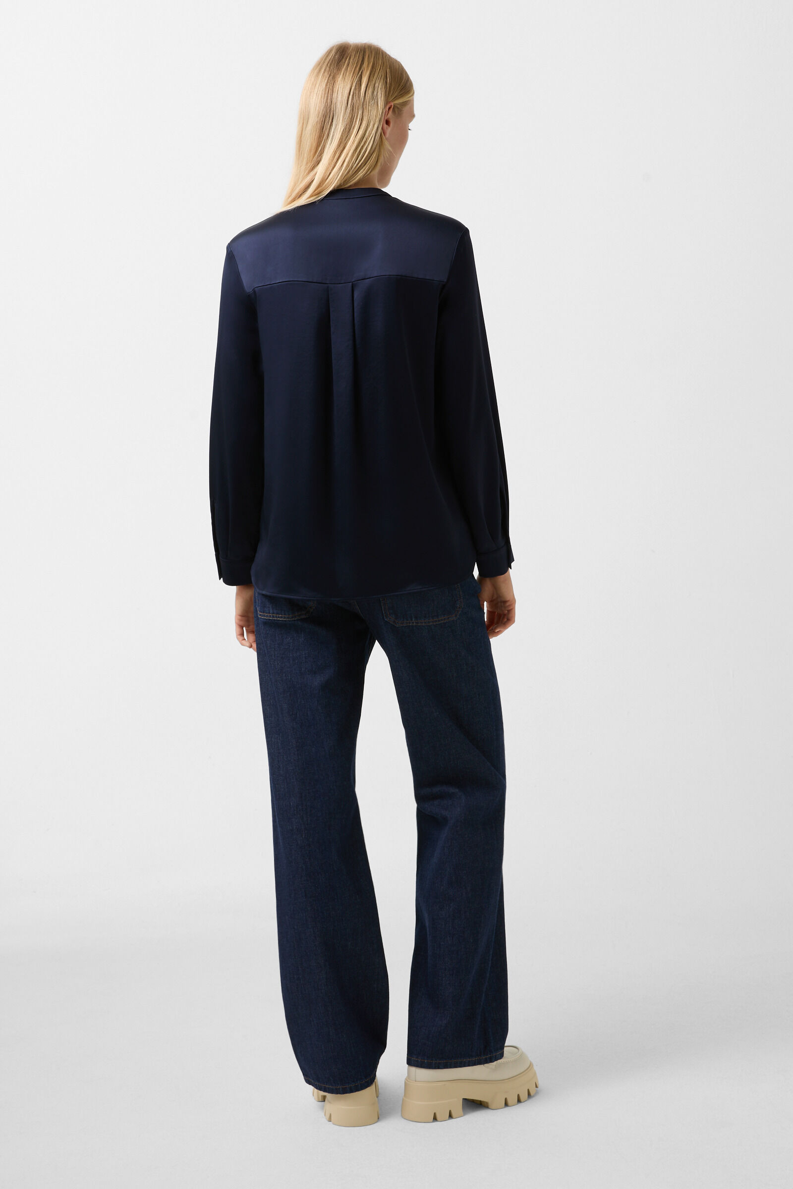 Gerrit satin blouse Navy blue