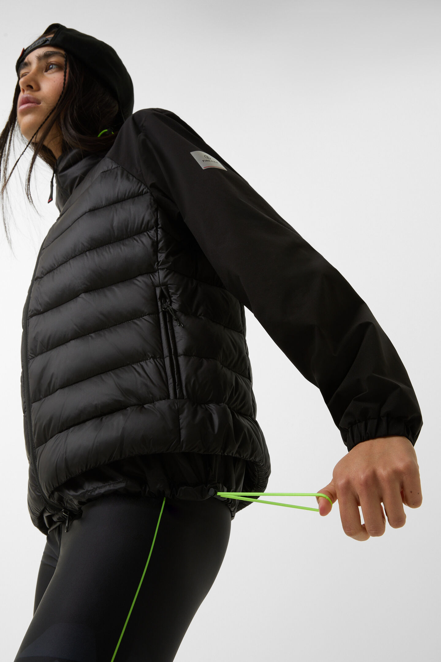Magan hybrid quilted jacket Black