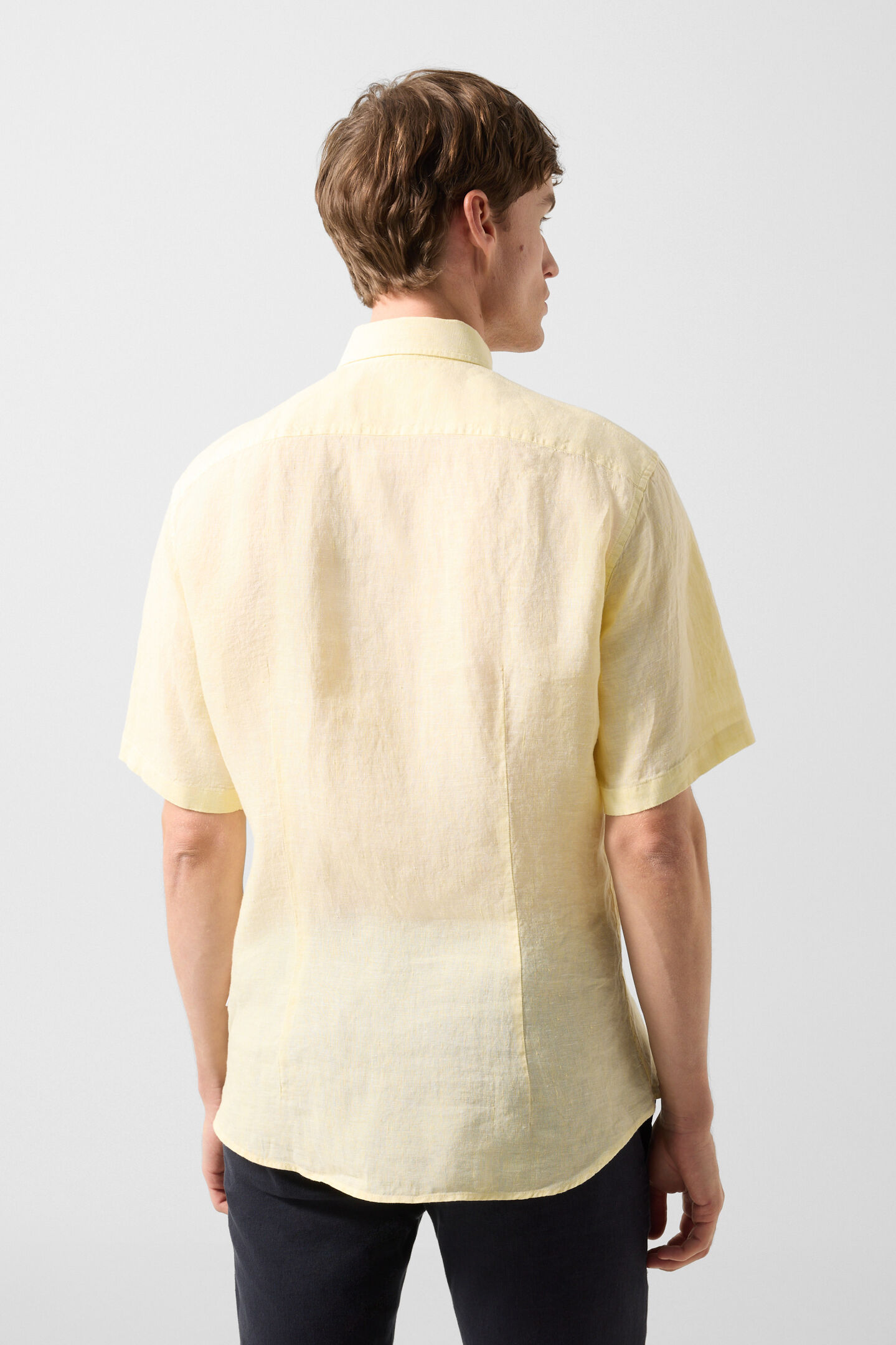 Linen short-sleeved shirt Lykos Yellow