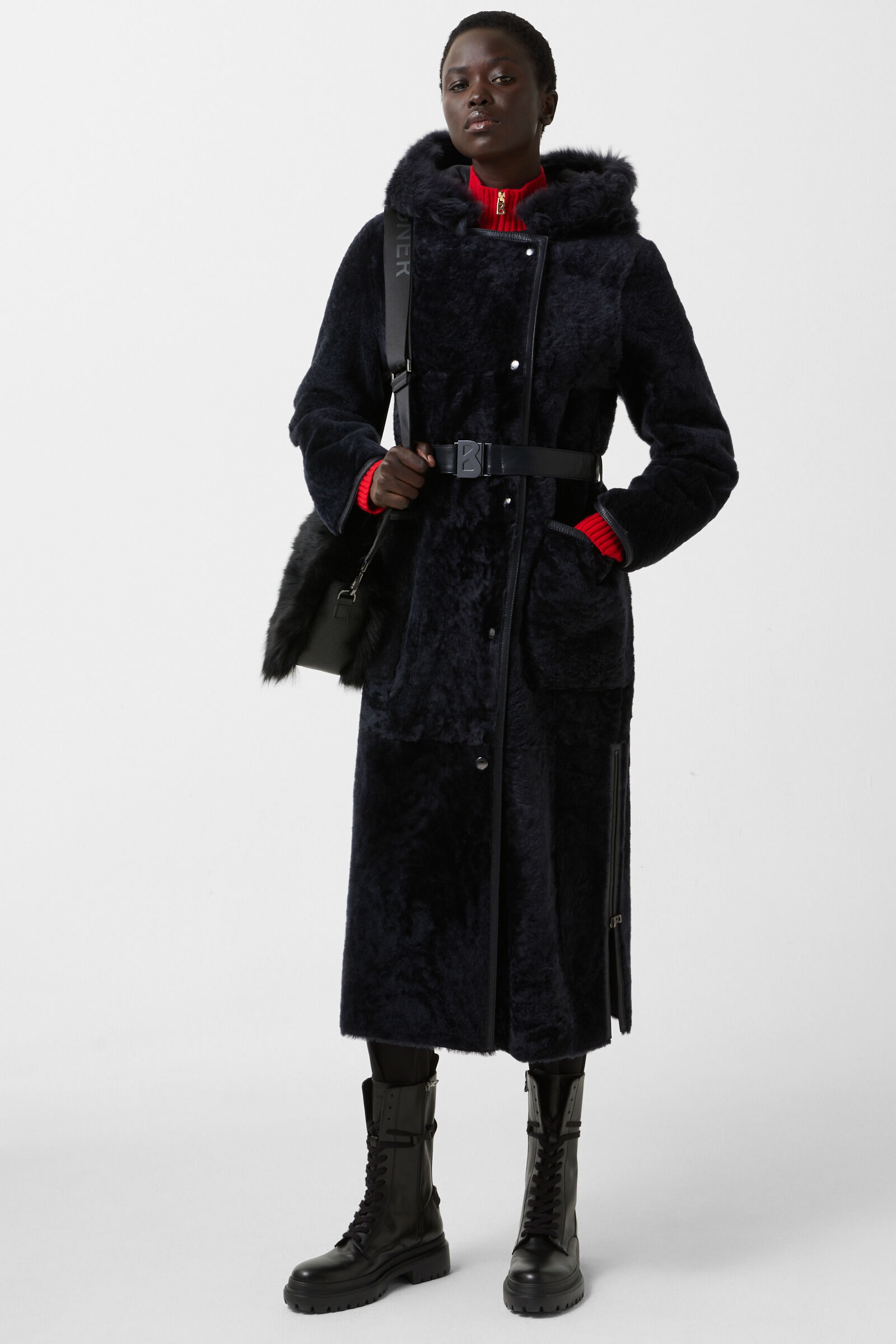 Peyton lambskin coat Anthracite